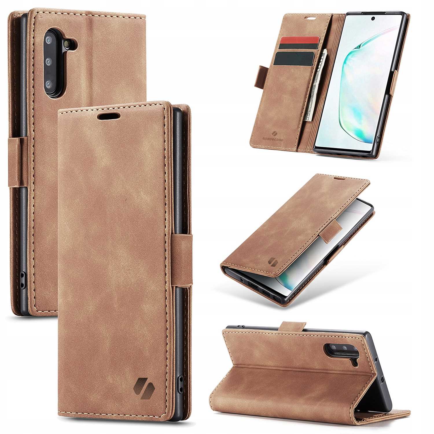 Spacecase Wallet Galaxy Note 10 light brown