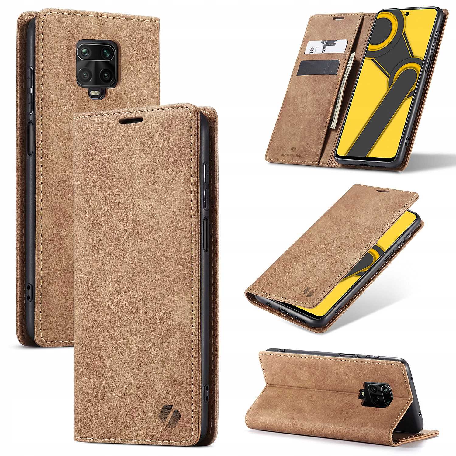 Spacecase Wallet Redmi Note 9S/9 Pro Light Brown