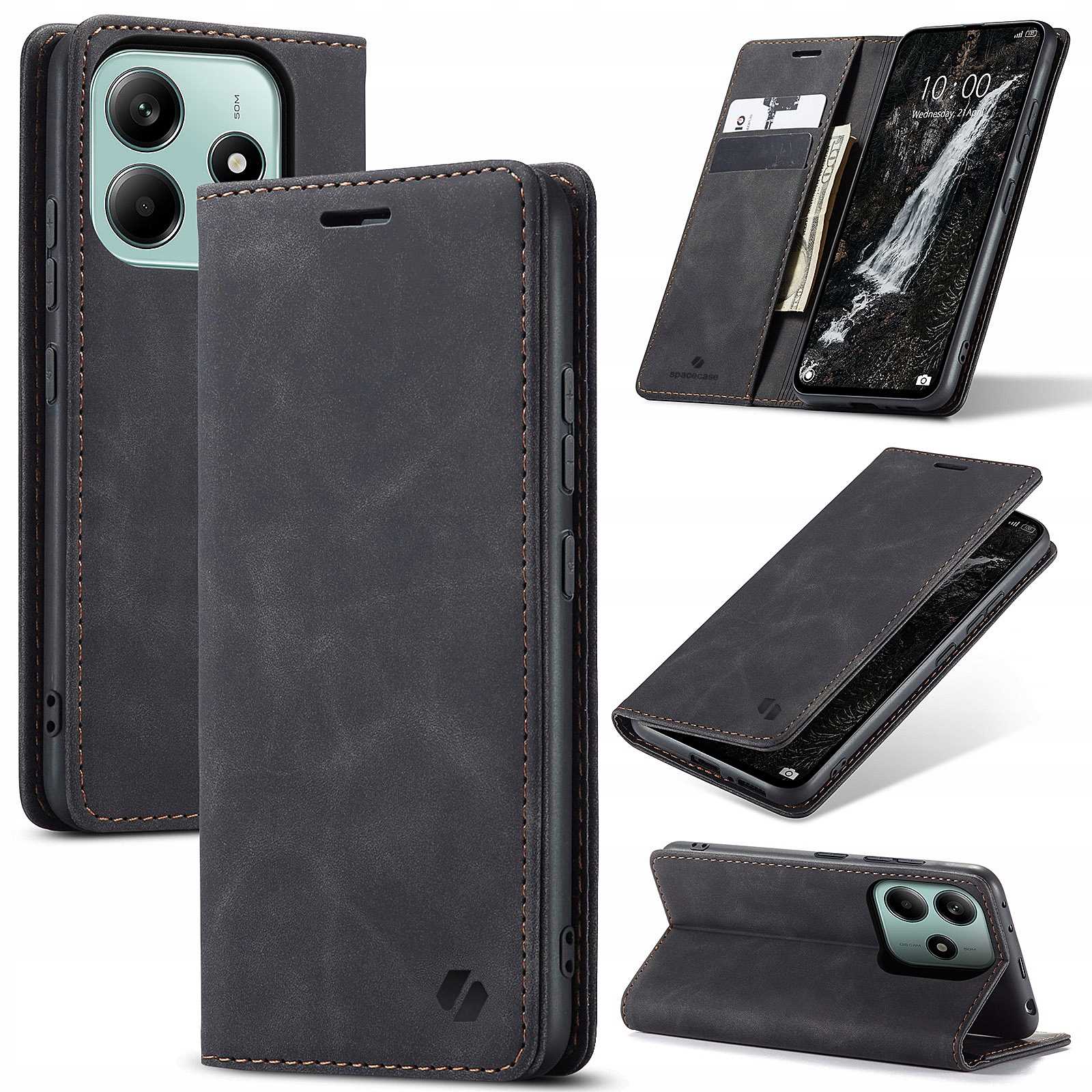 Spacecase Wallet Xiaomi Redmi Note 14 5G / Poco M7 Pro 5G Black