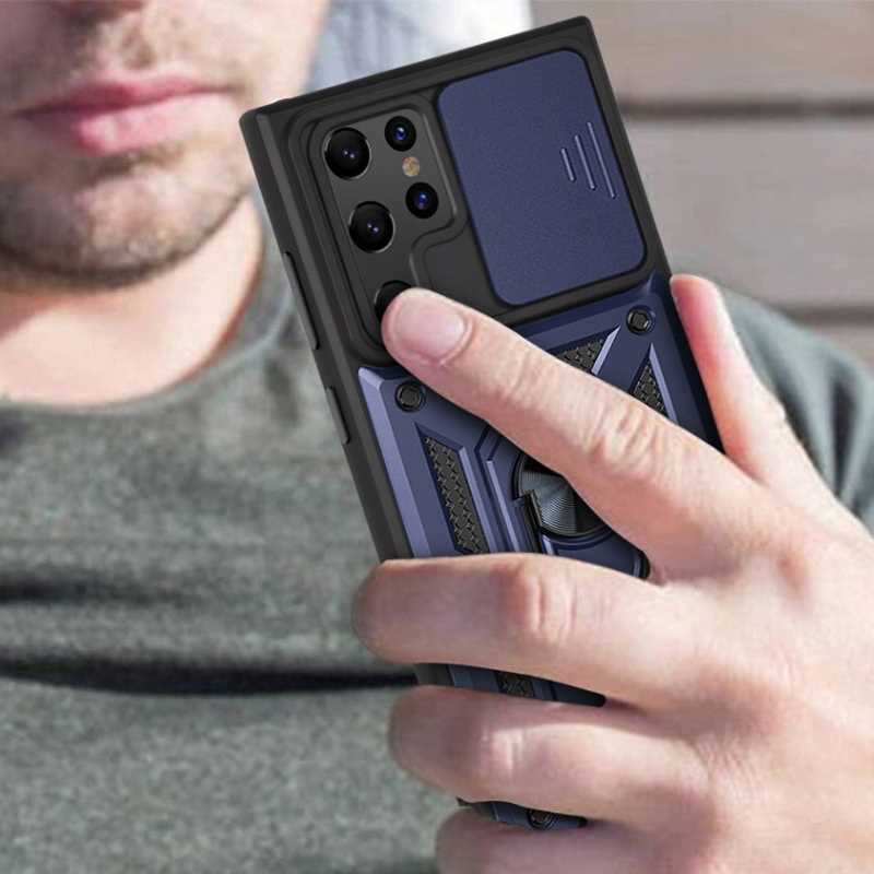 Spacecase Camring Galaxy S22 Ultra Blue