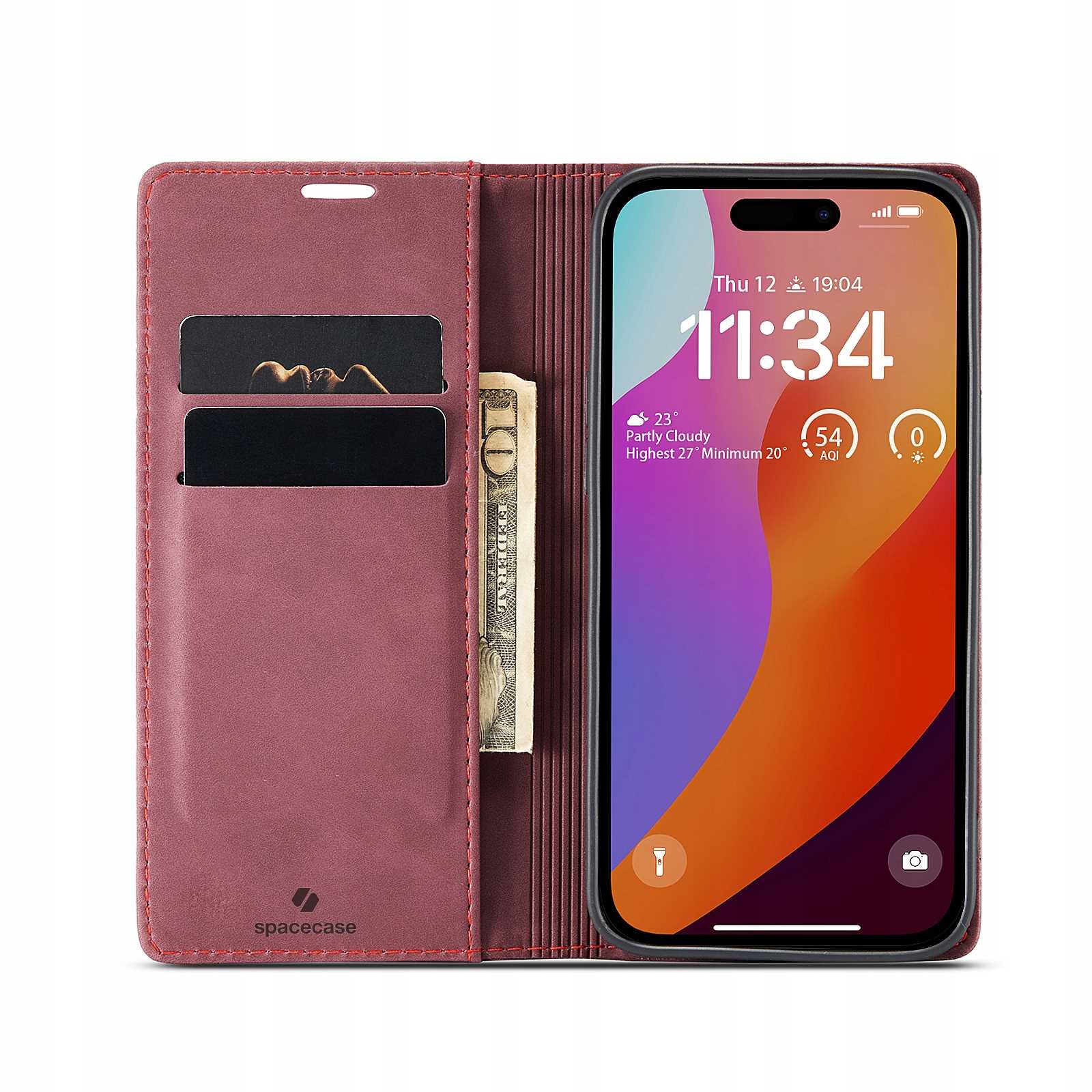 Spacecase Wallet iPhone 15 Pro max red