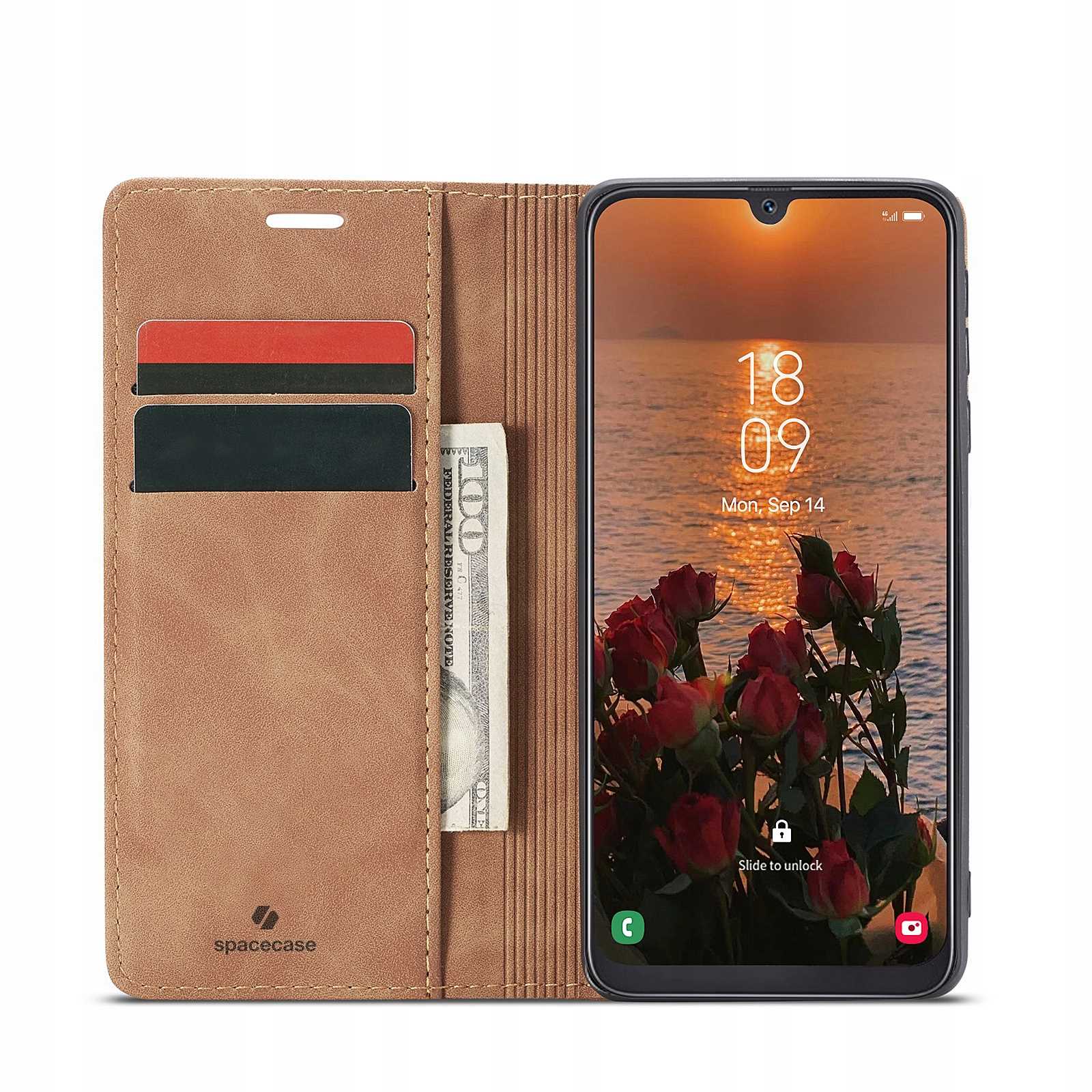 Spacecase Wallet Galaxy A50 Light Brown