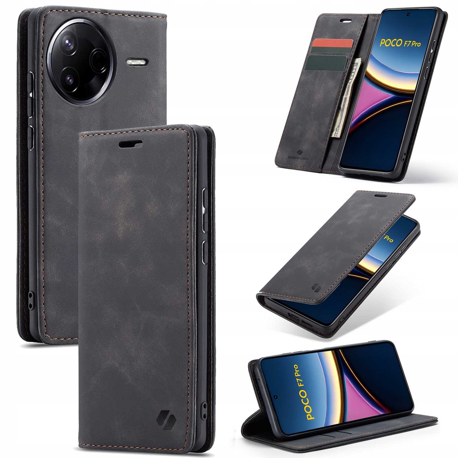 Spacecase Wallet Poco F7 Pro Black