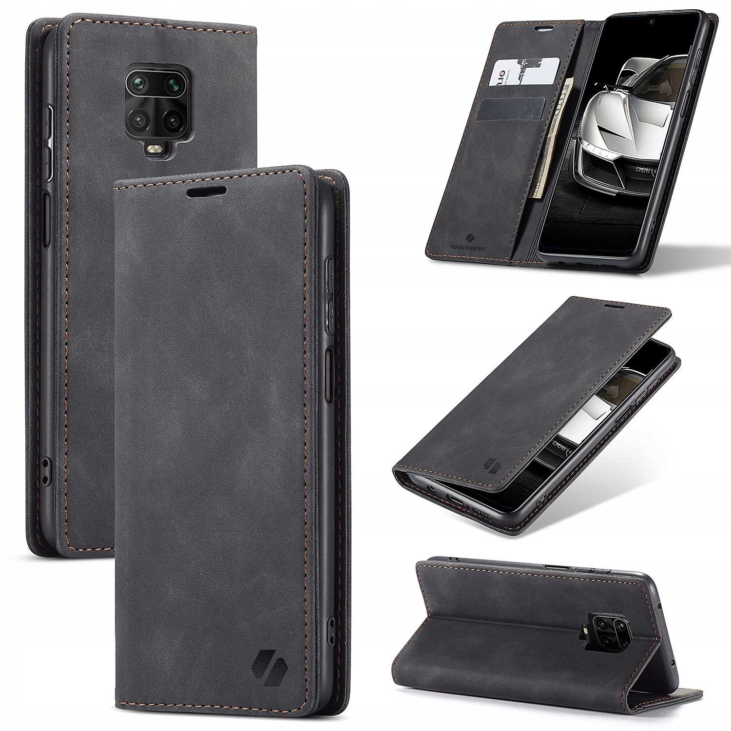 Spacecase Wallet Redmi Note 9S/9 Pro black