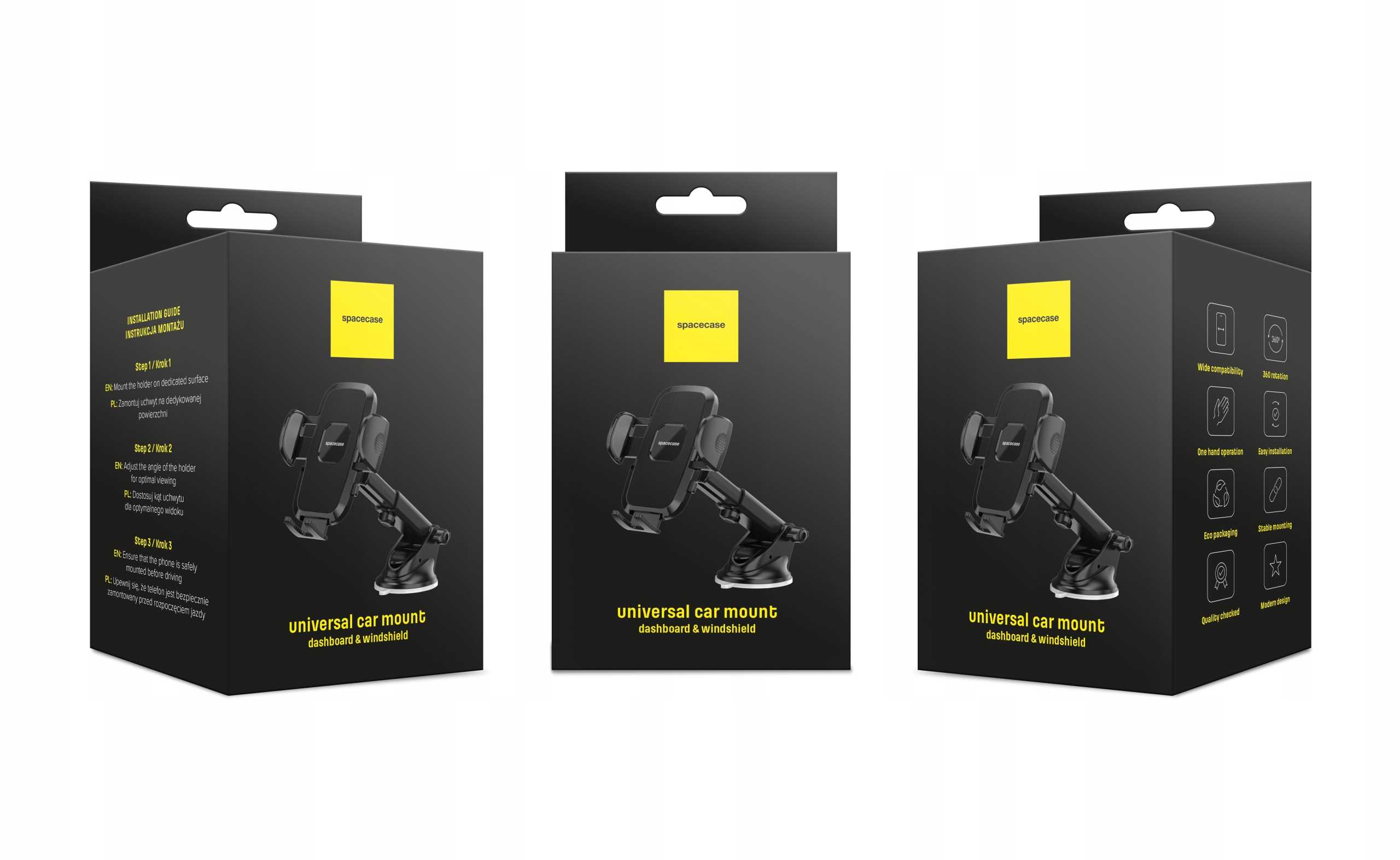 Spacecase Car Holder Sc17 Universal Dash/Windshield Black