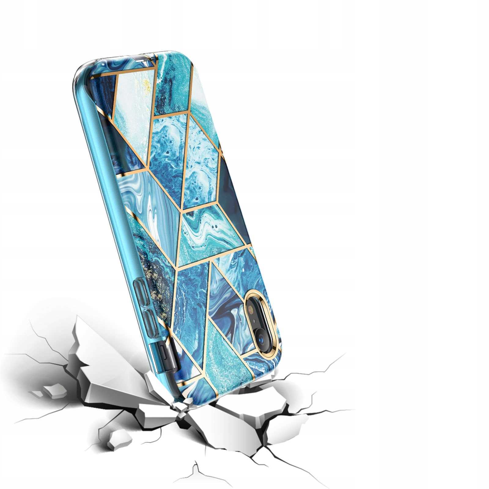 Spacecase Marble 360 Iphone Xr Niebieski