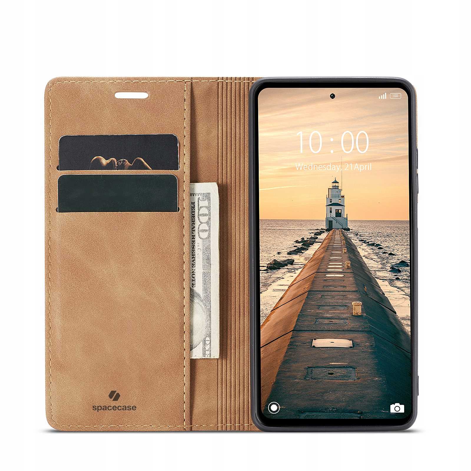 Spacecase Wallet Redmi Note 12 4G Light Brown