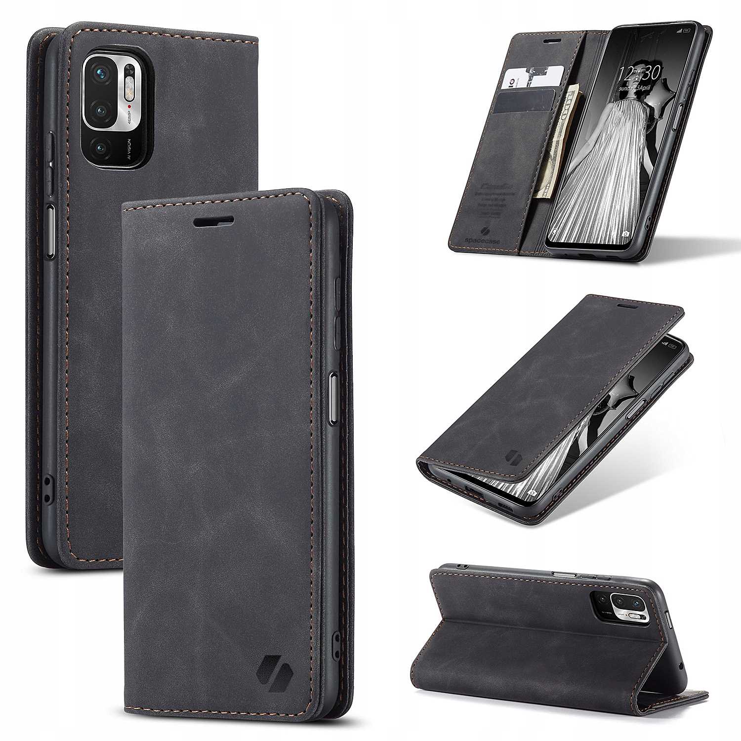 Spacecase Wallet Poco M3 Pro/Redmi Note 10 5G Black