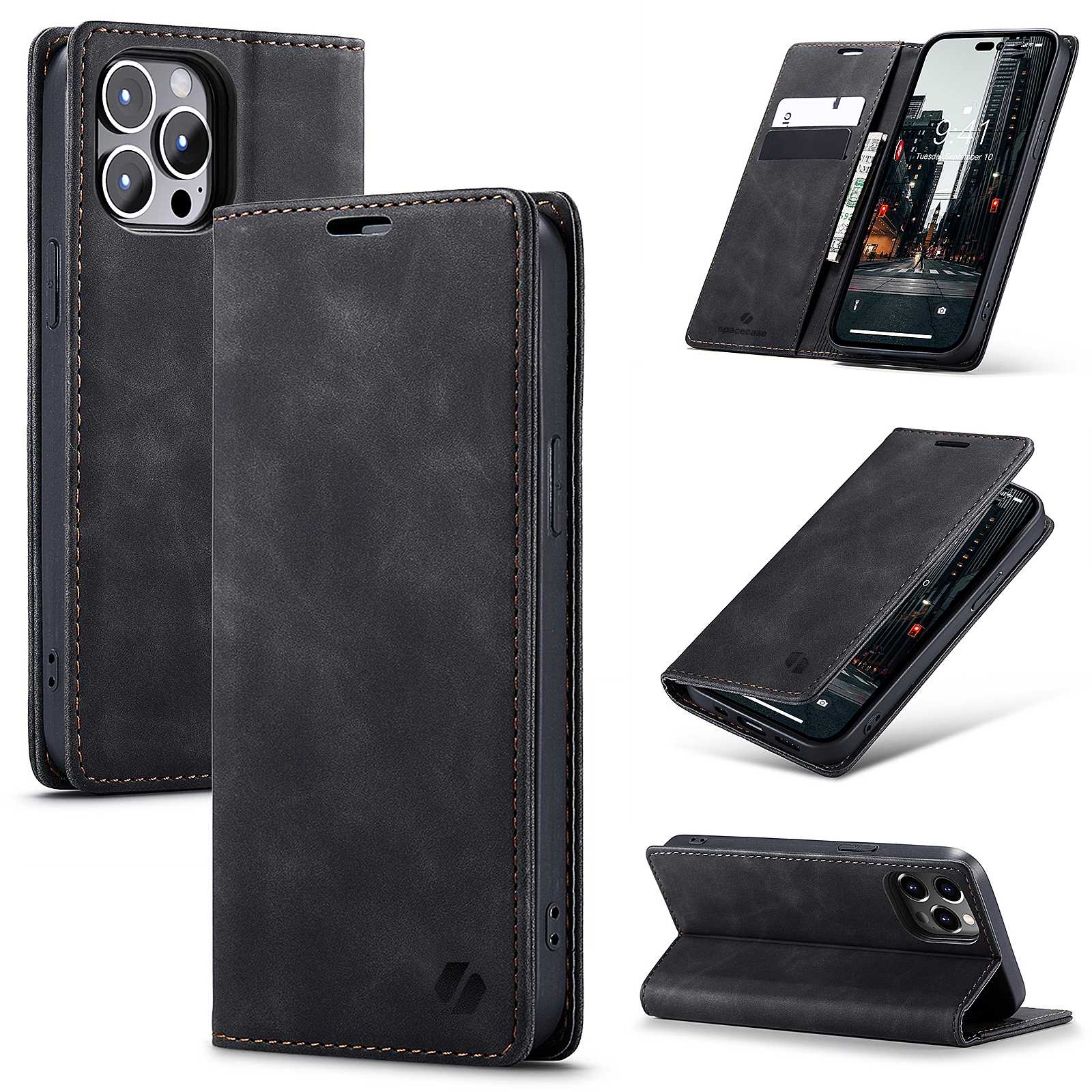 Spacecase Wallet Iphone 14 Pro Black