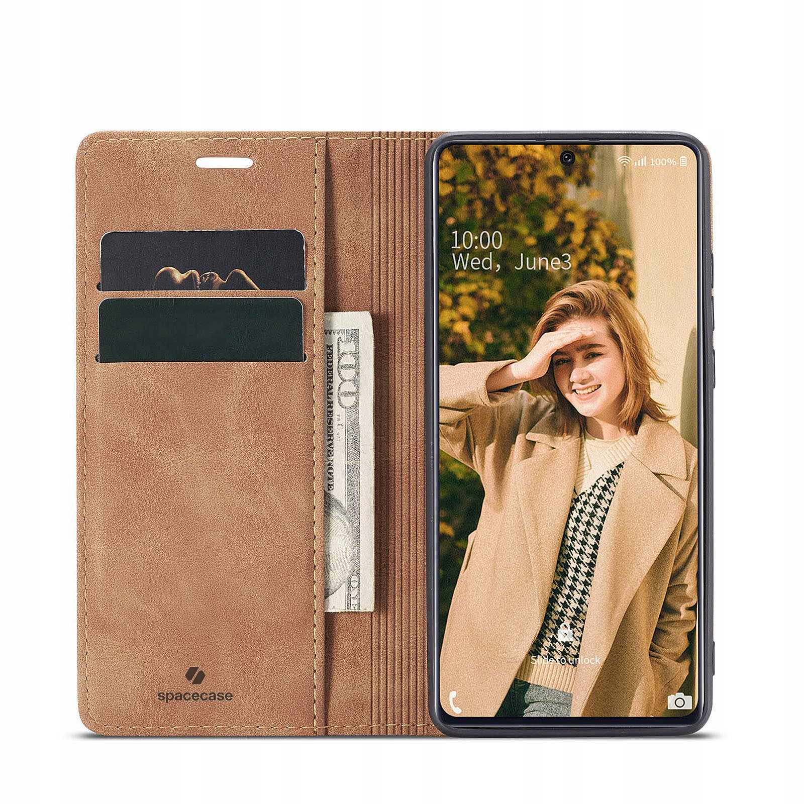 Spacecase Wallet Galaxy A71 Light Brown