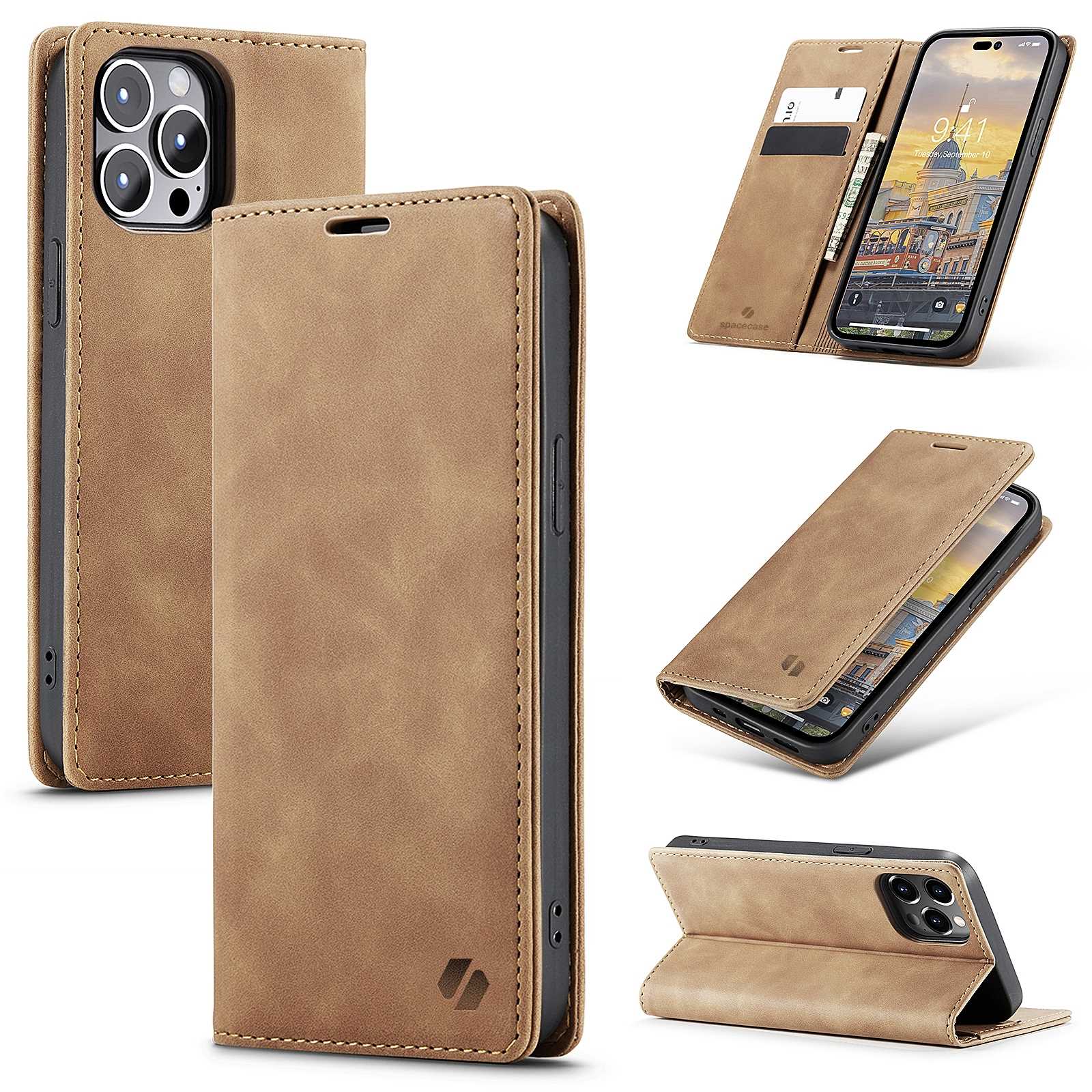 Spacecase Wallet Iphone 14 Pro Max Light Brown