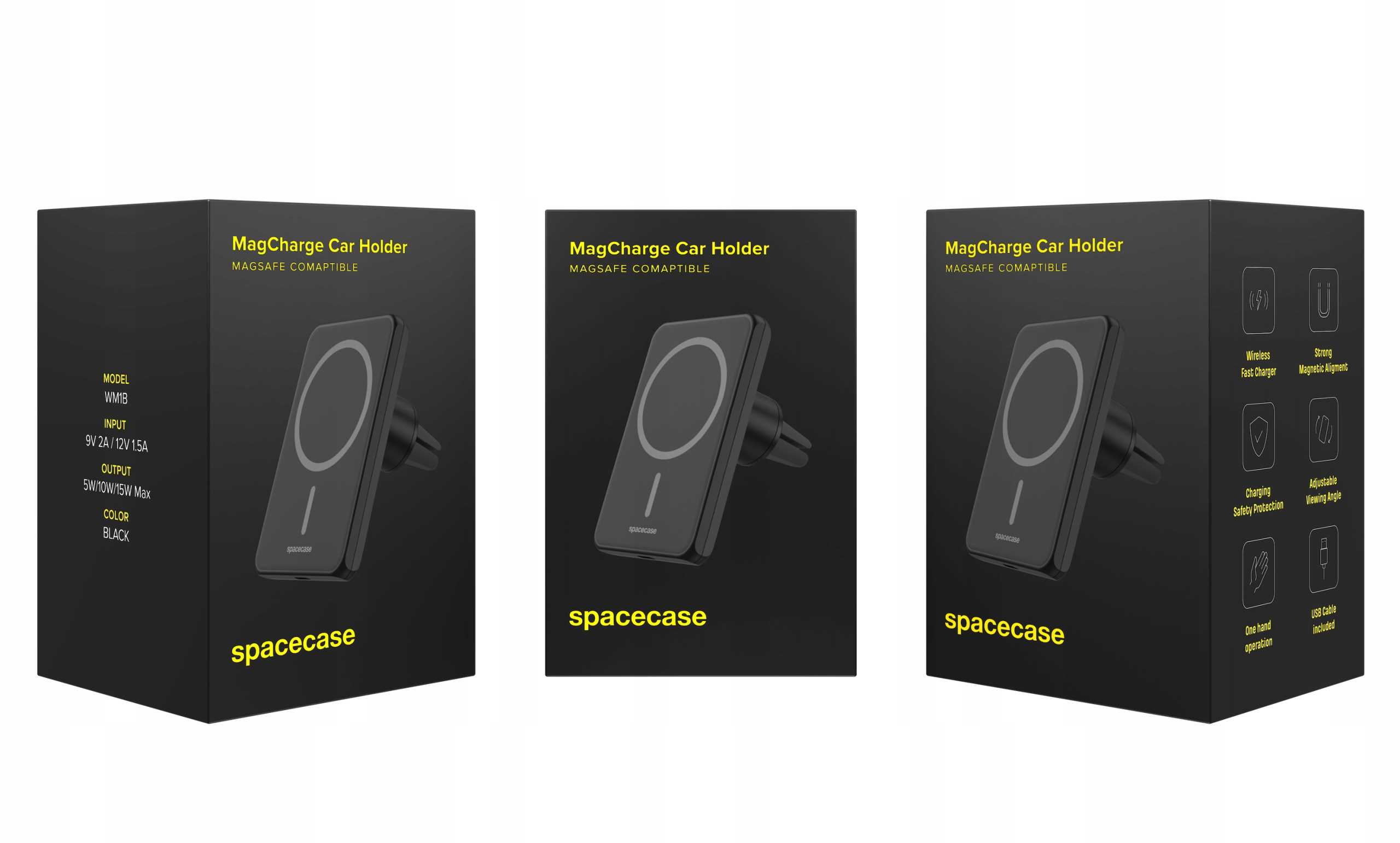Spacecase Car Holder Magcharge Wm1B Black