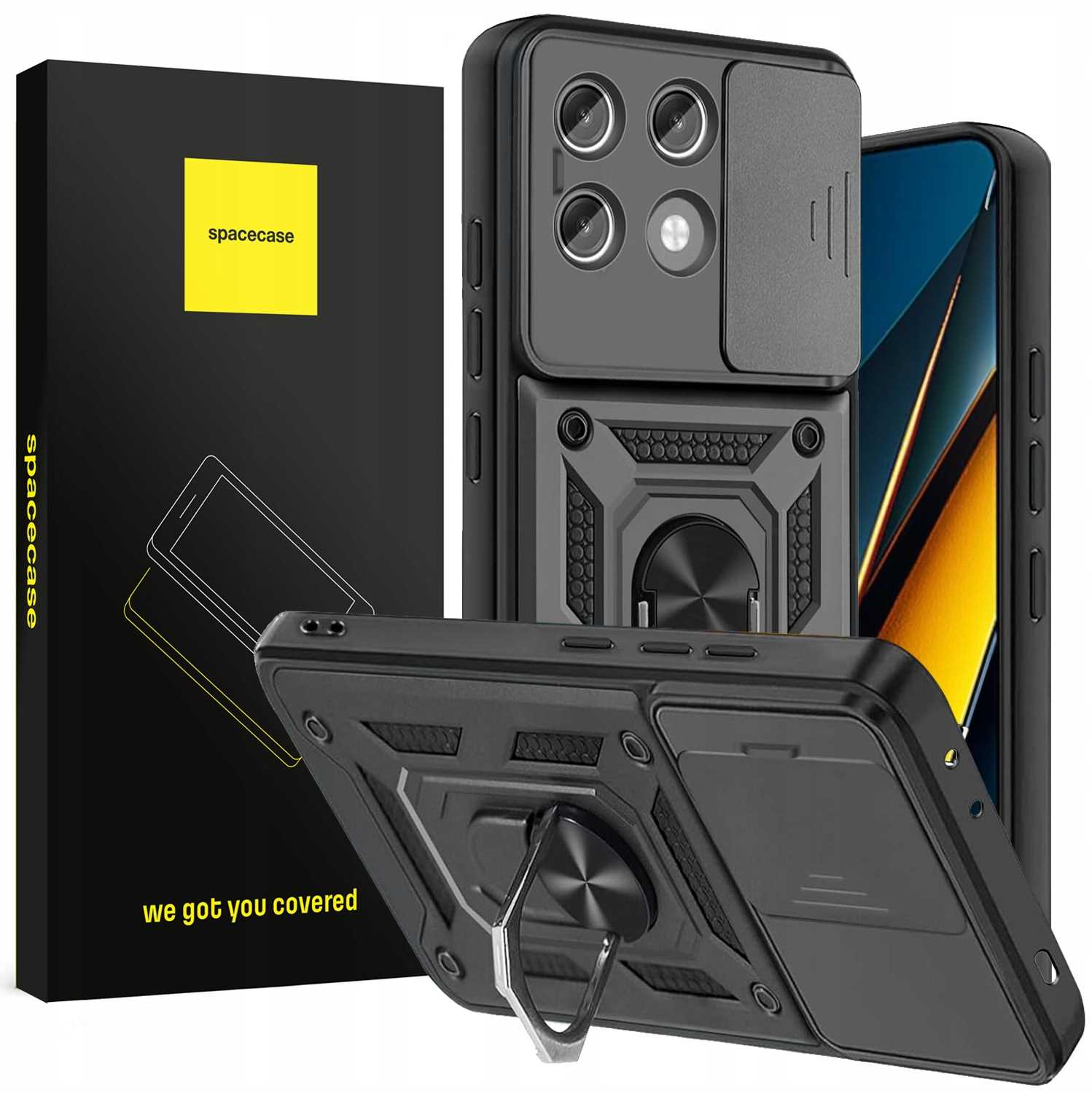 Spacecase Camring Poco X6 Pro 5G Black