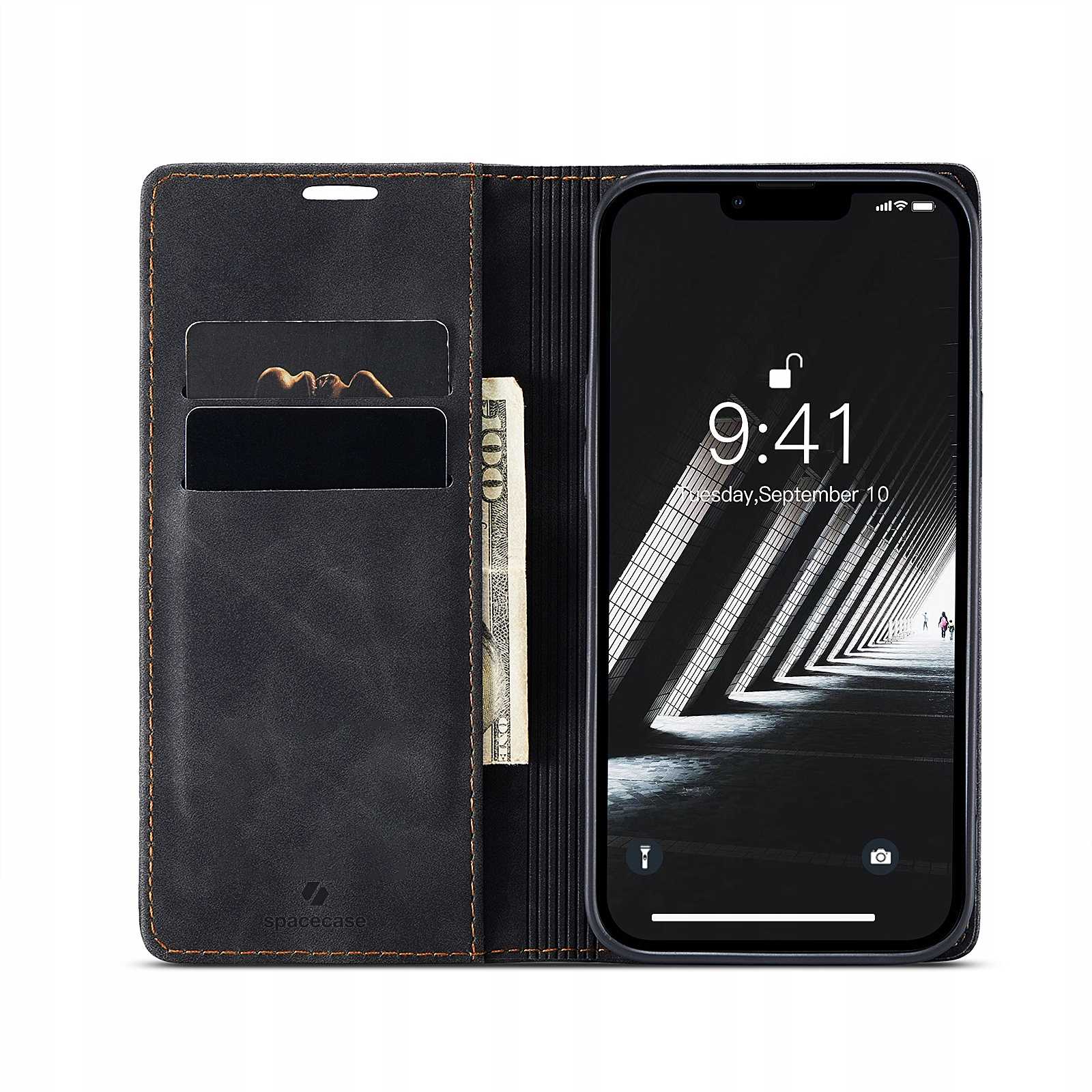 Spacecase Wallet iPhone 14 Plus black