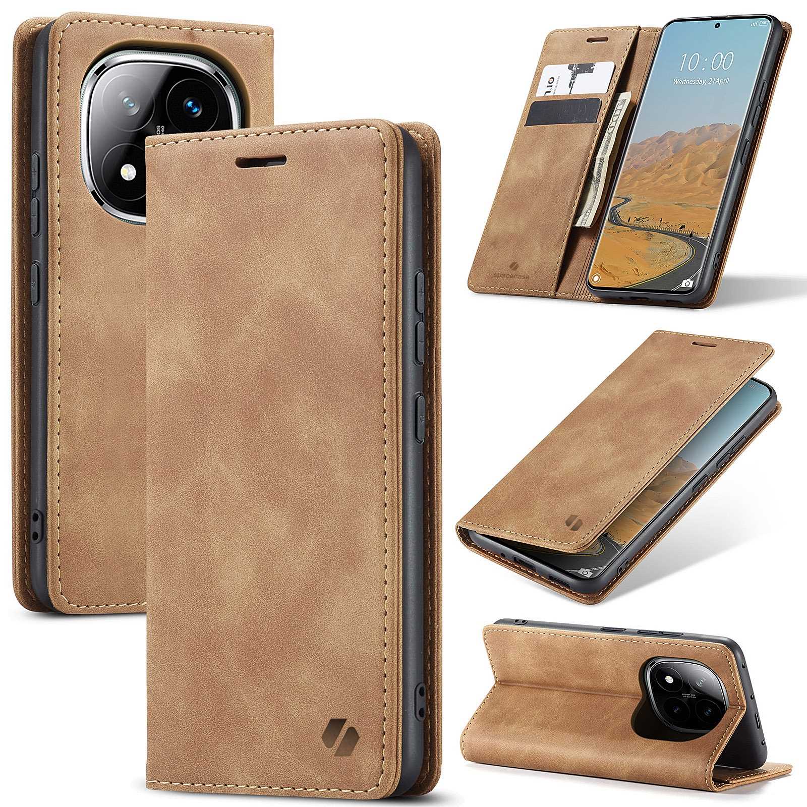 Spacecase Wallet Poco X7/Rm Note 14 Pro/Pro+ 5G Brown
