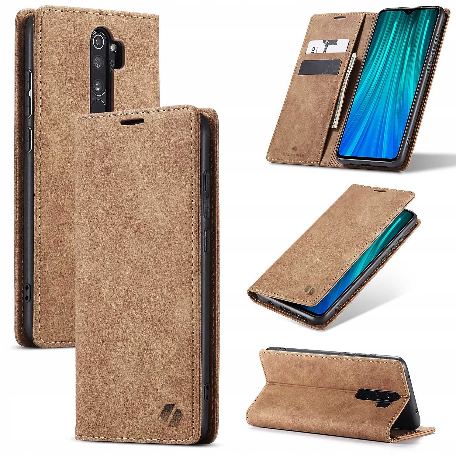 Spacecase Wallet Redmi Note 8 Pro Light Brown