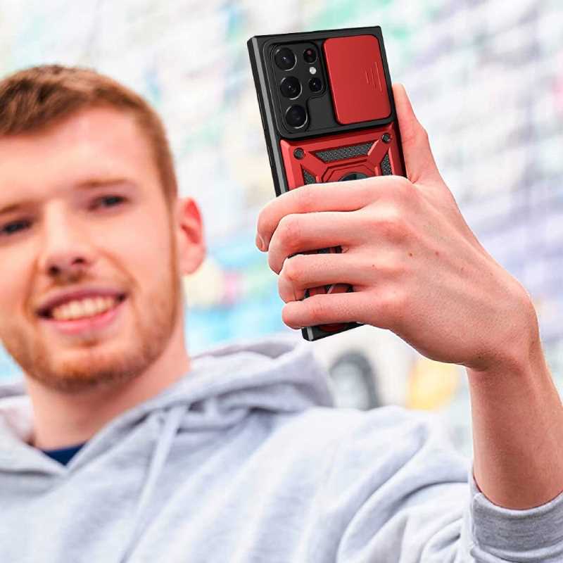 Spacecase Camring Galaxy S22 Ultra red