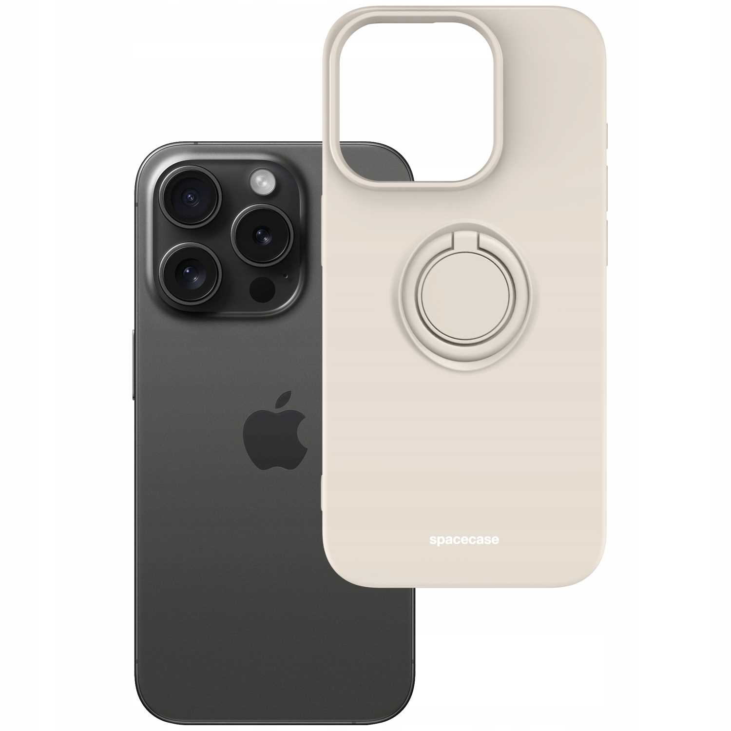 Spacecase Silicone Ring iPhone 15 Pro bone