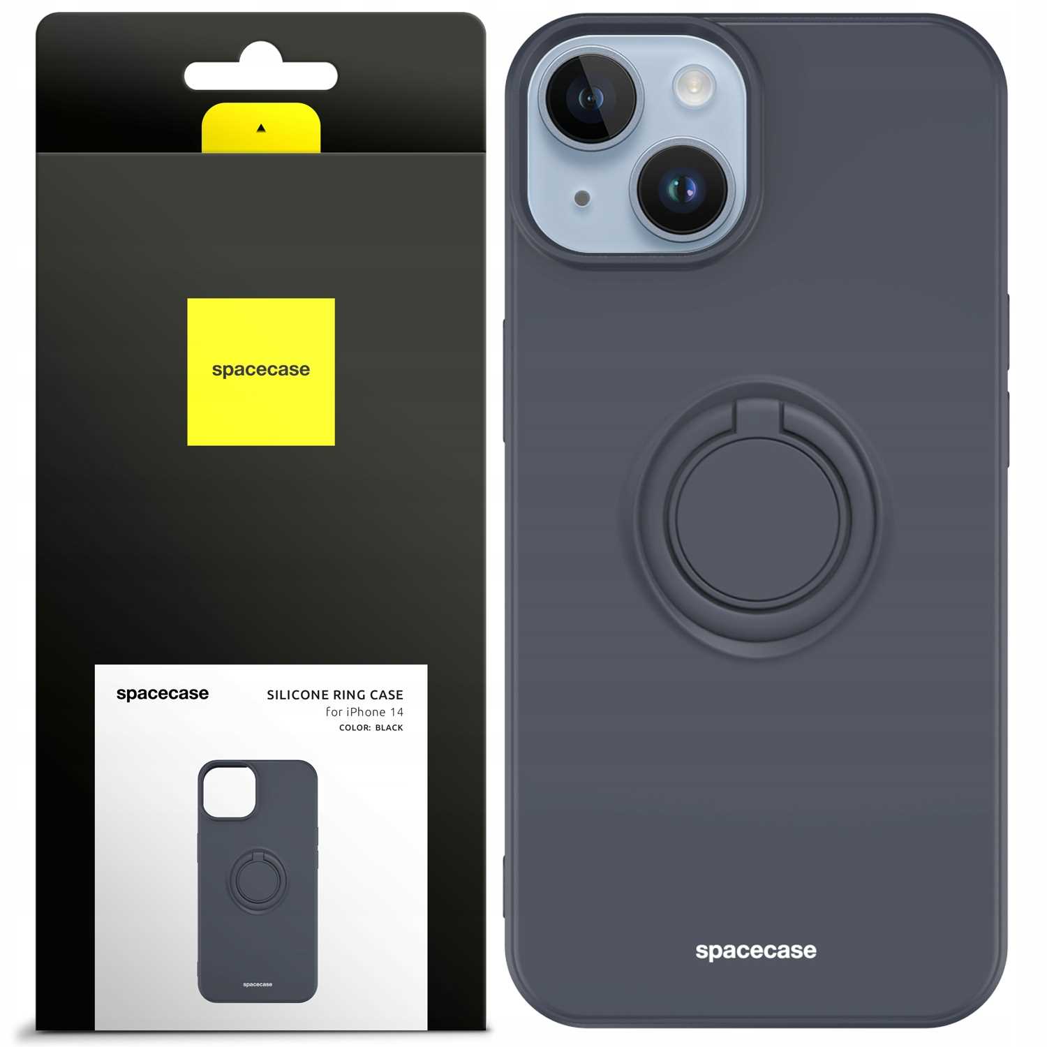 Spacecase Silicone Ring iPhone 14 black