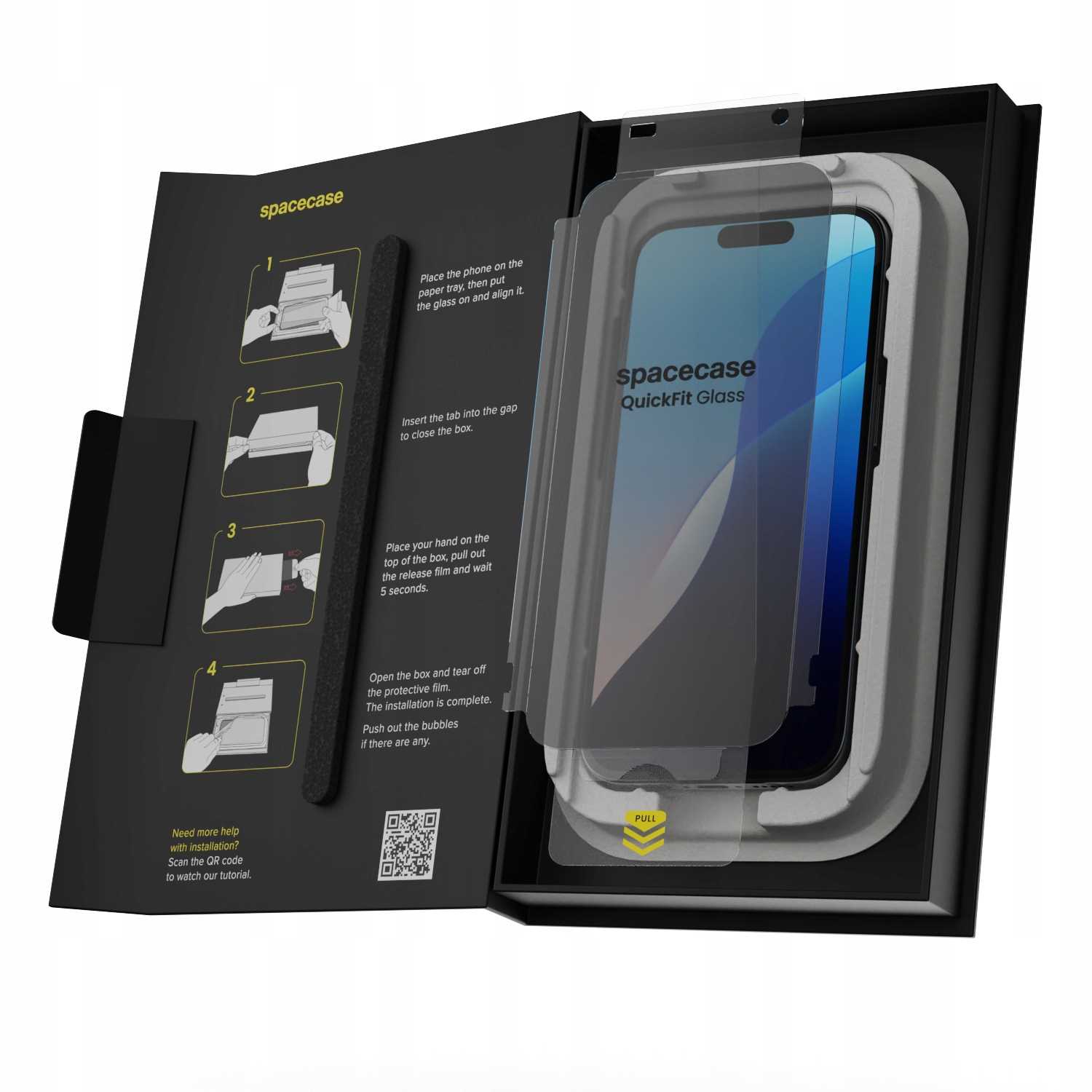 Spacecase QuickFit Privacy Glass iPhone 15 / 16