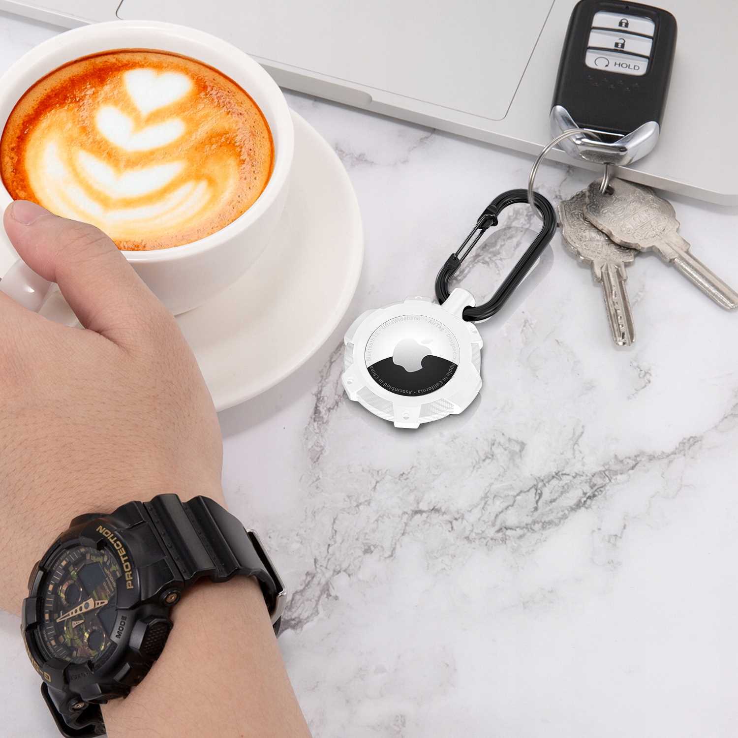 Spacecase Airtag Armor biały