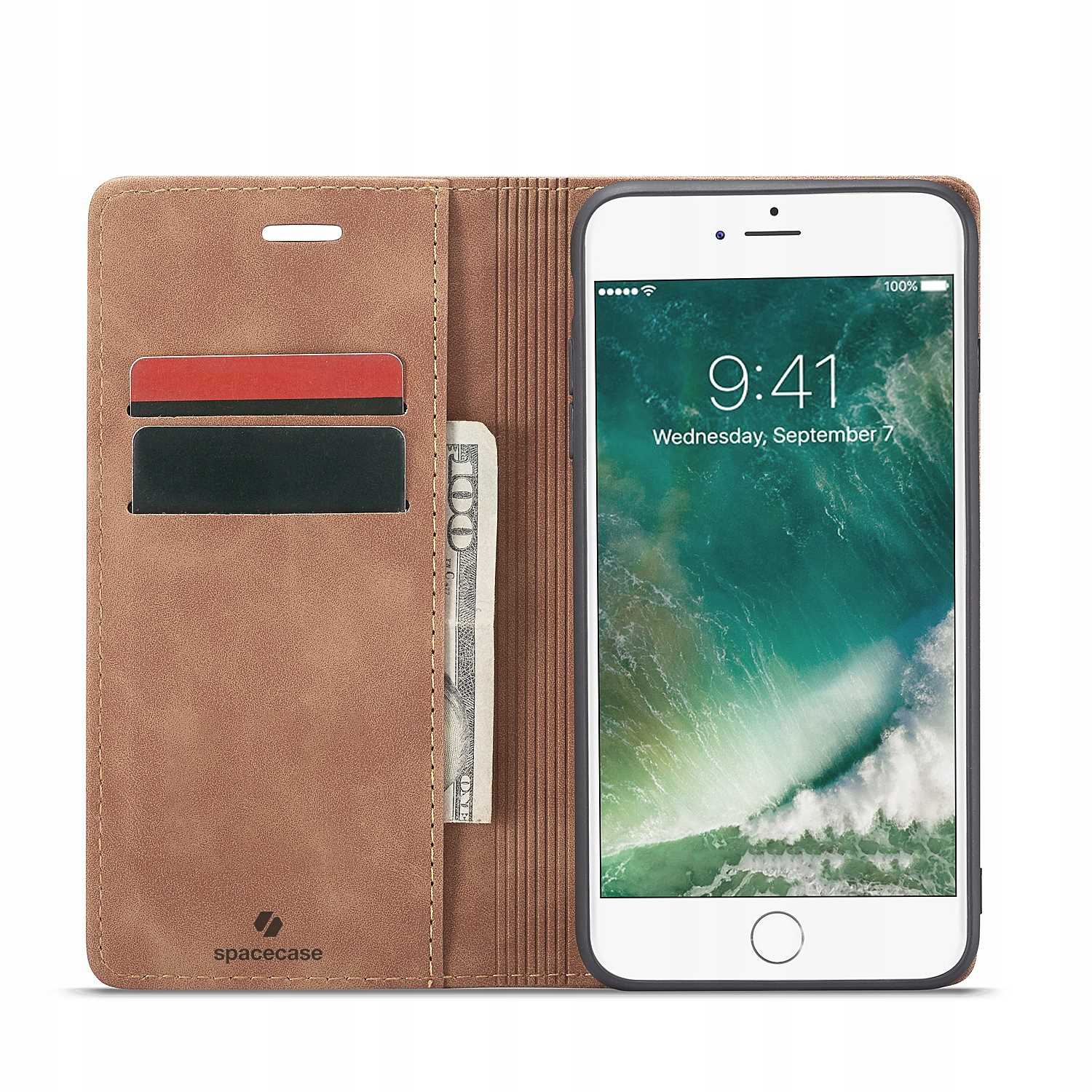 Spacecase Wallet Iphone 7/8 Plus Light Brown