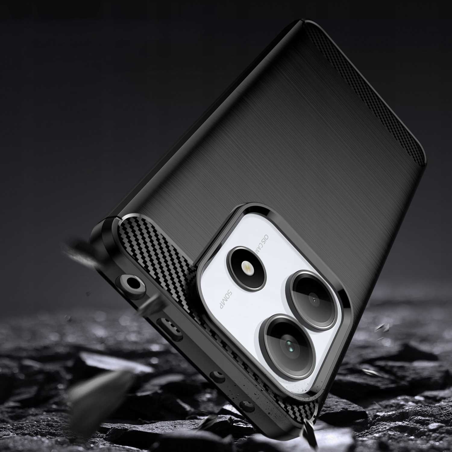 Spacecase Carbon Redmi Note 14 5G / Poco M7 Pro 5G Black