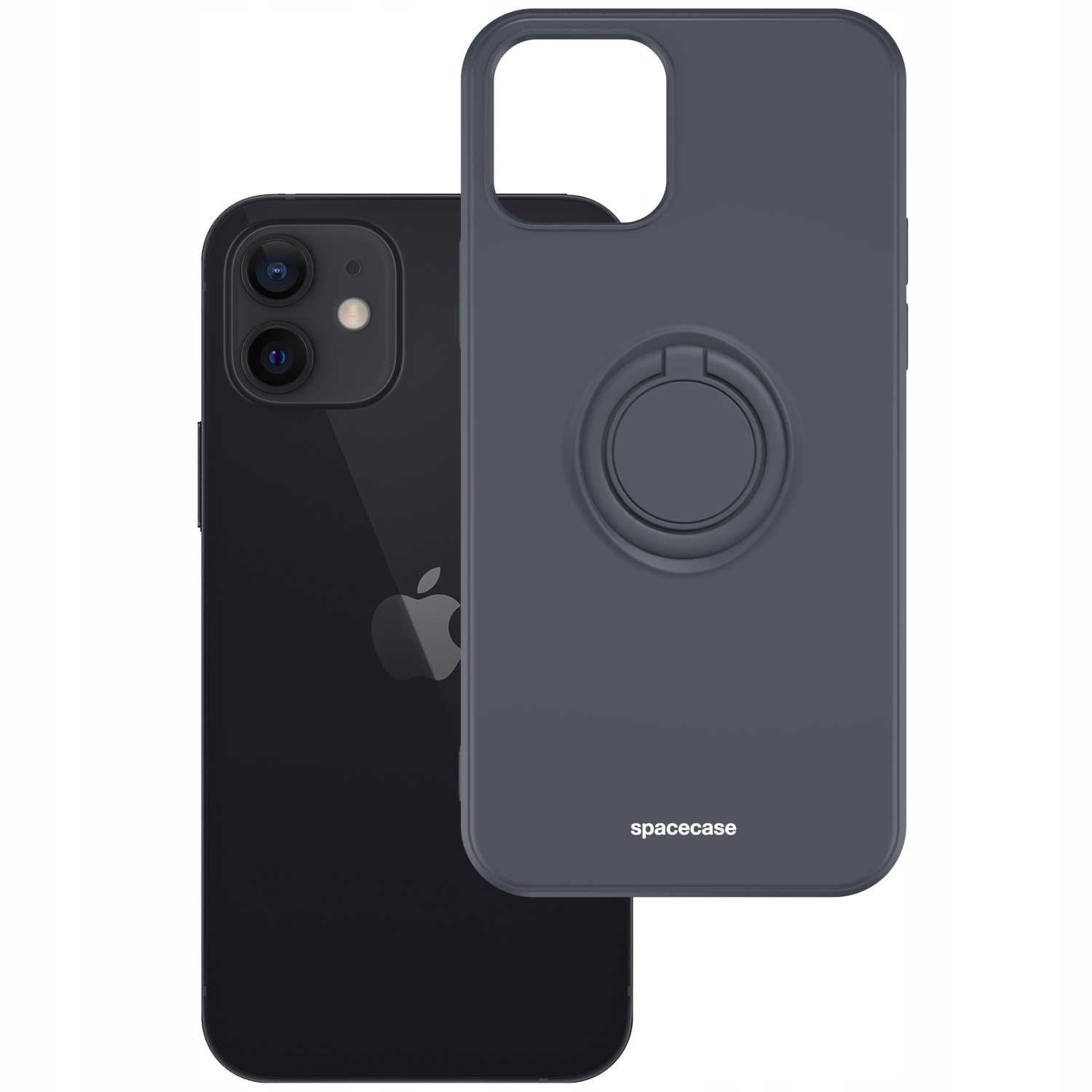 Spacecase Silicone Ring iPhone 12/12 Pro black