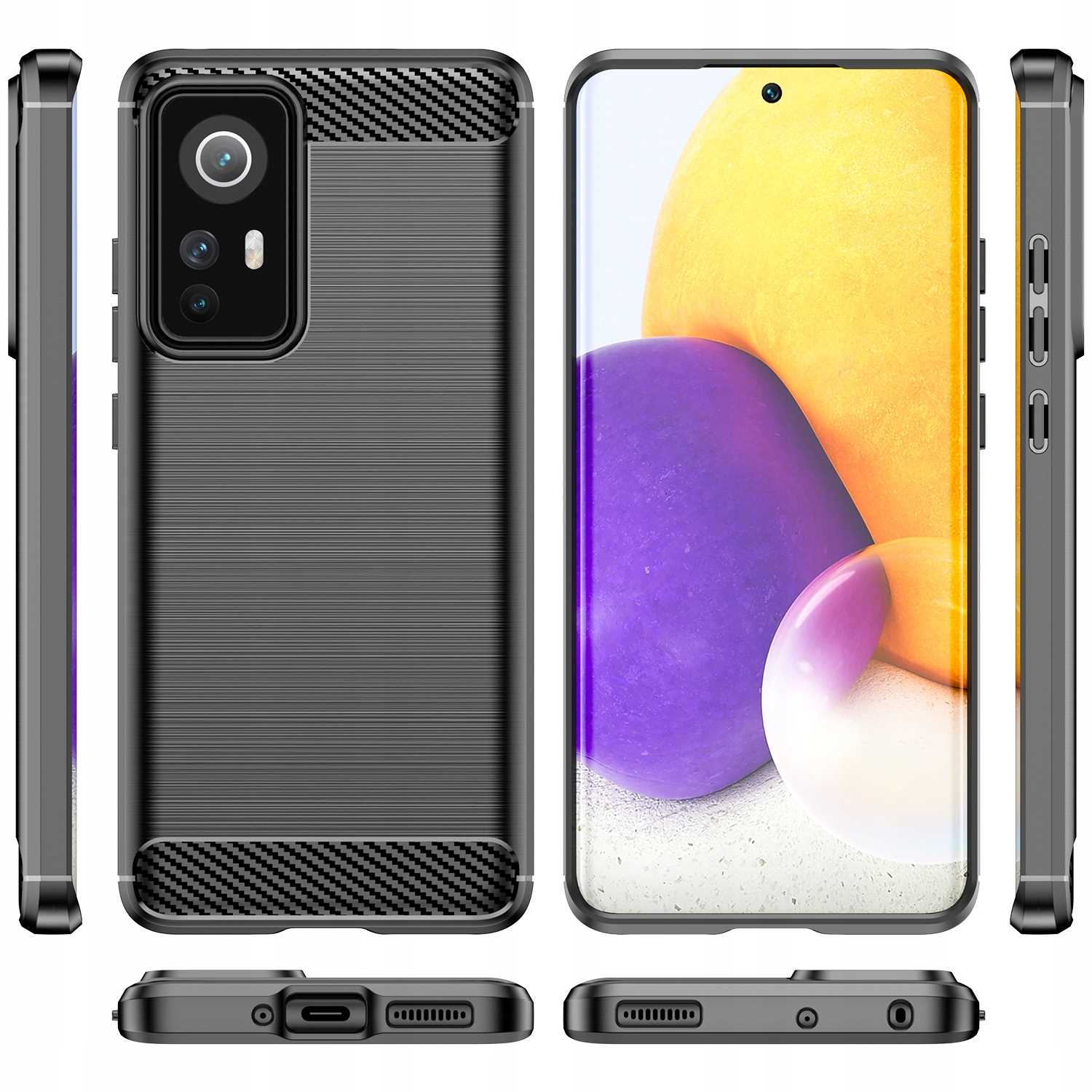 Spacecase Carbon Xiaomi 12/12X czarny