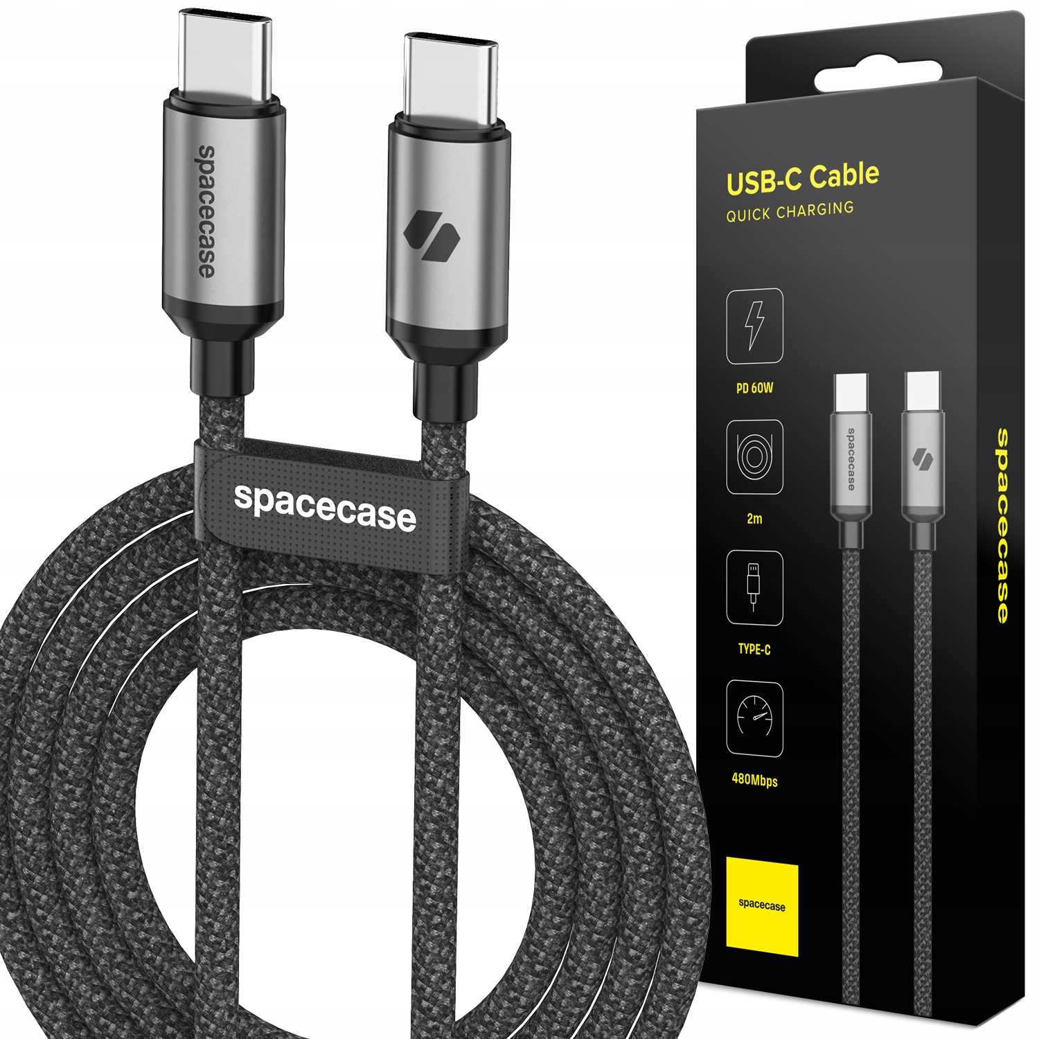 Spacecase Usb-C To Usb-C Cable 2M 60W Cl02