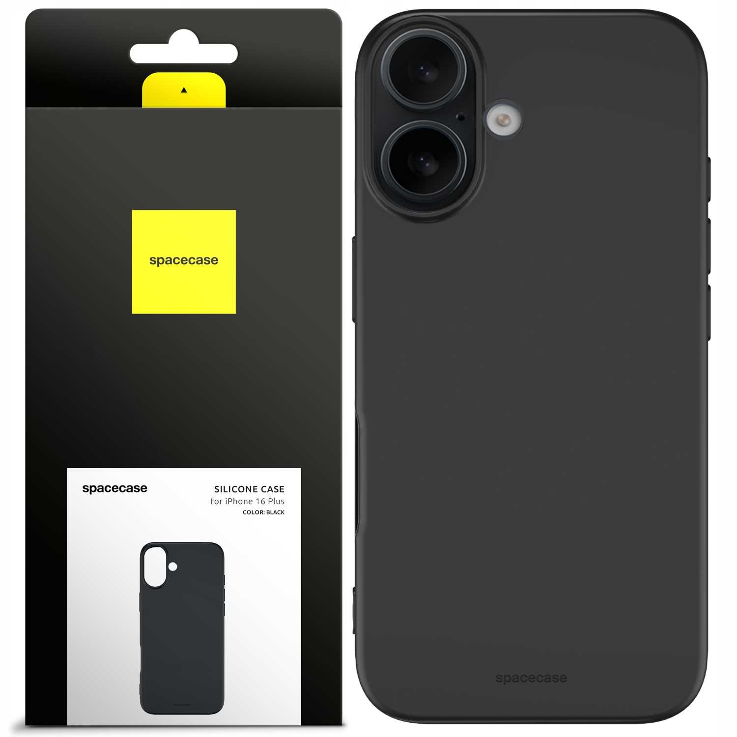 Spacecase Silicone Case Iphone 16 Plus Black