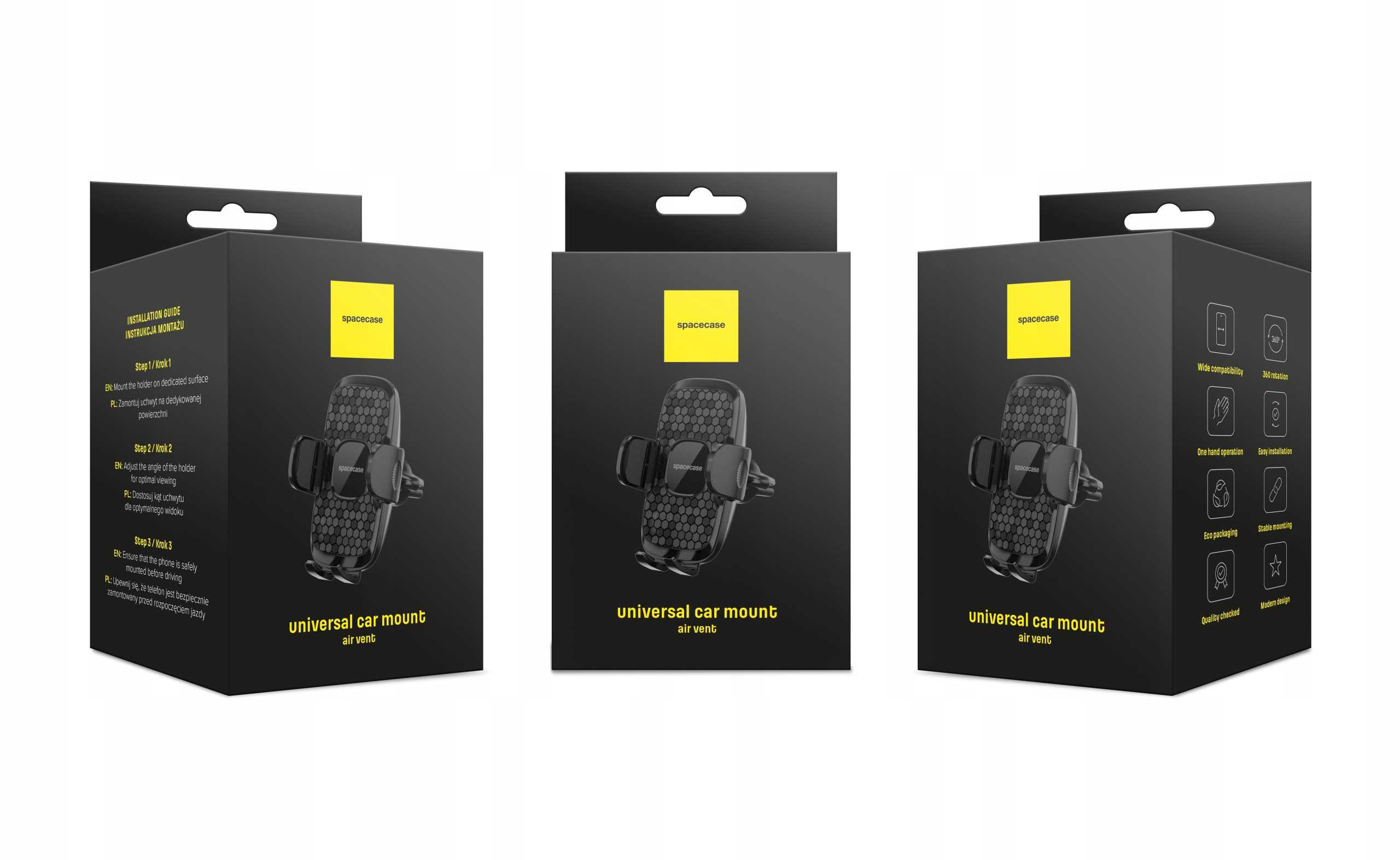 Spacecase Car Holder SC12 Ghost Air Vent black