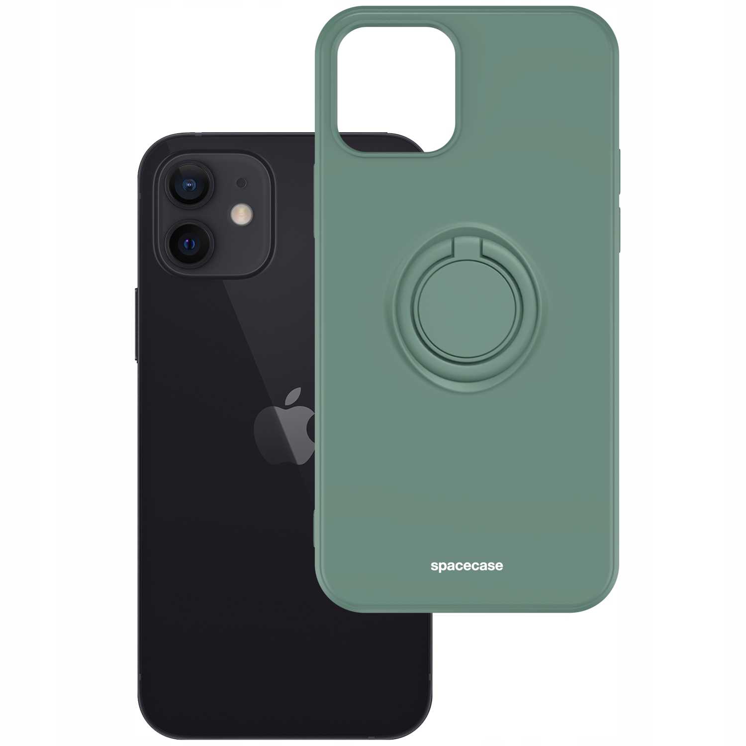 Spacecase Silicone Ring iPhone 12 Mini dark green