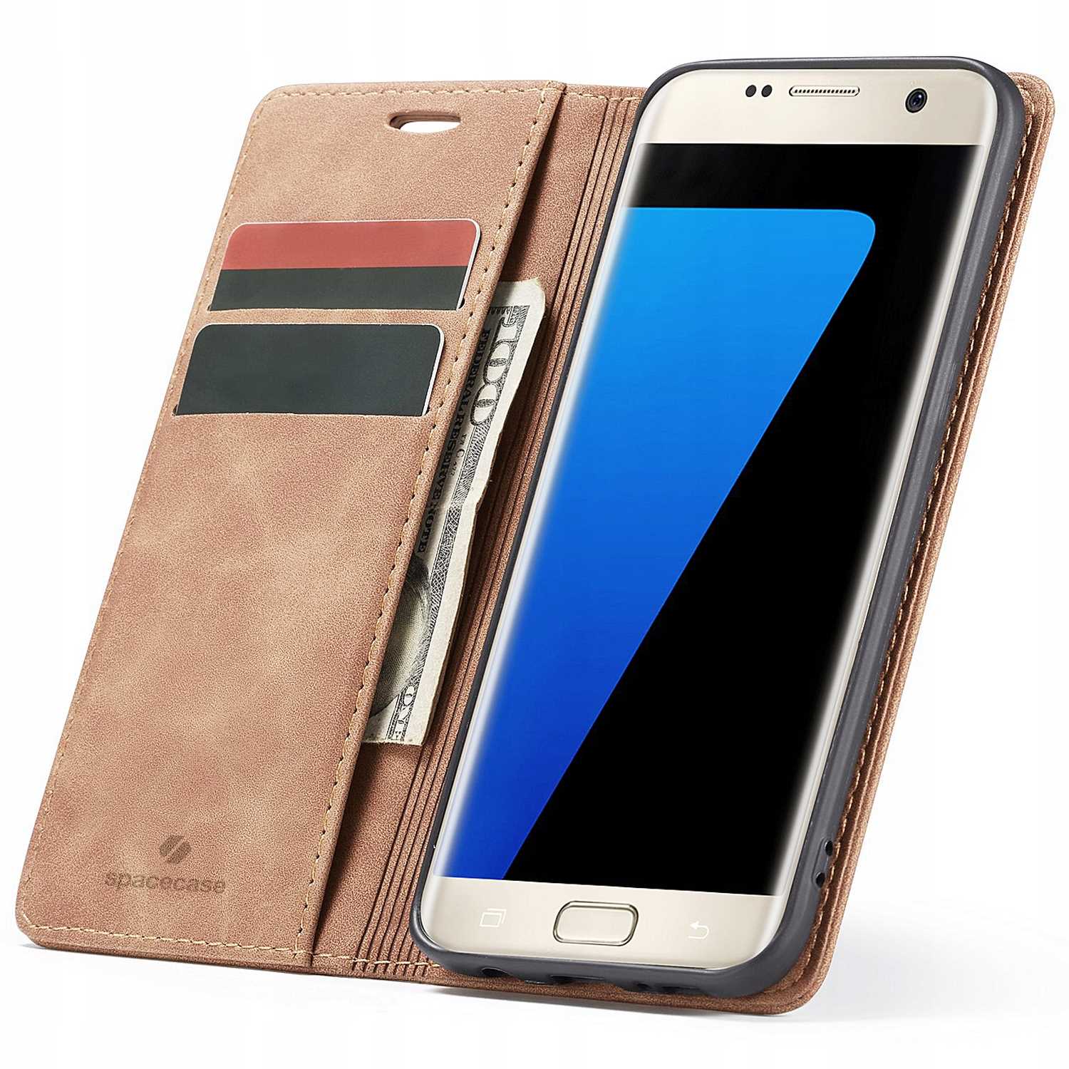 Spacecase Wallet Galaxy S7 Edge Light Brown