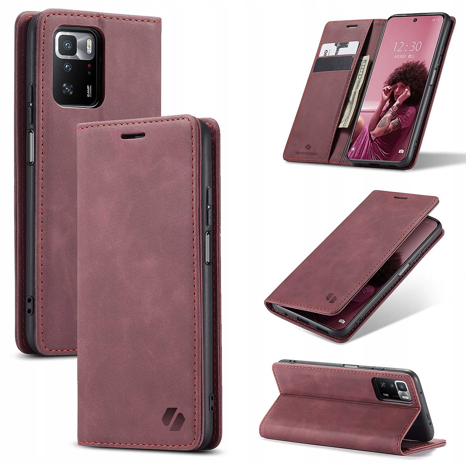 Spacecase Wallet Redmi Note 10 Pro Red