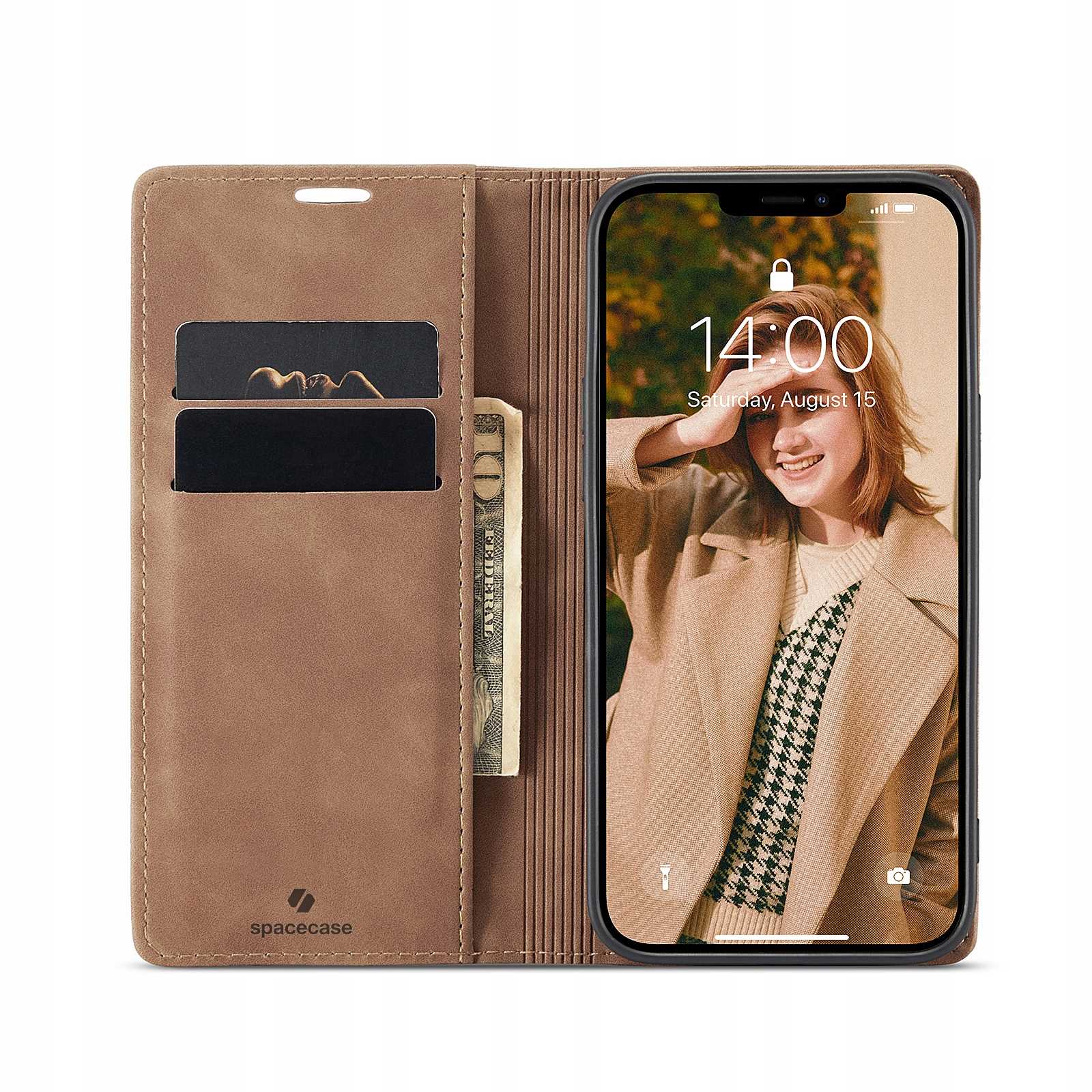 Spacecase Wallet Iphone 13 Pro Max Light Brown