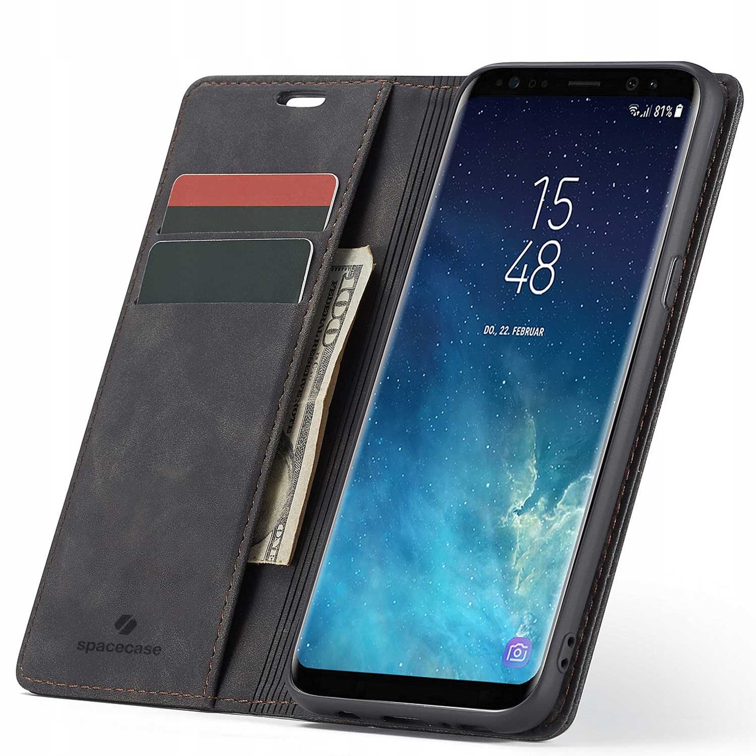 Spacecase Wallet Galaxy S8+ Black