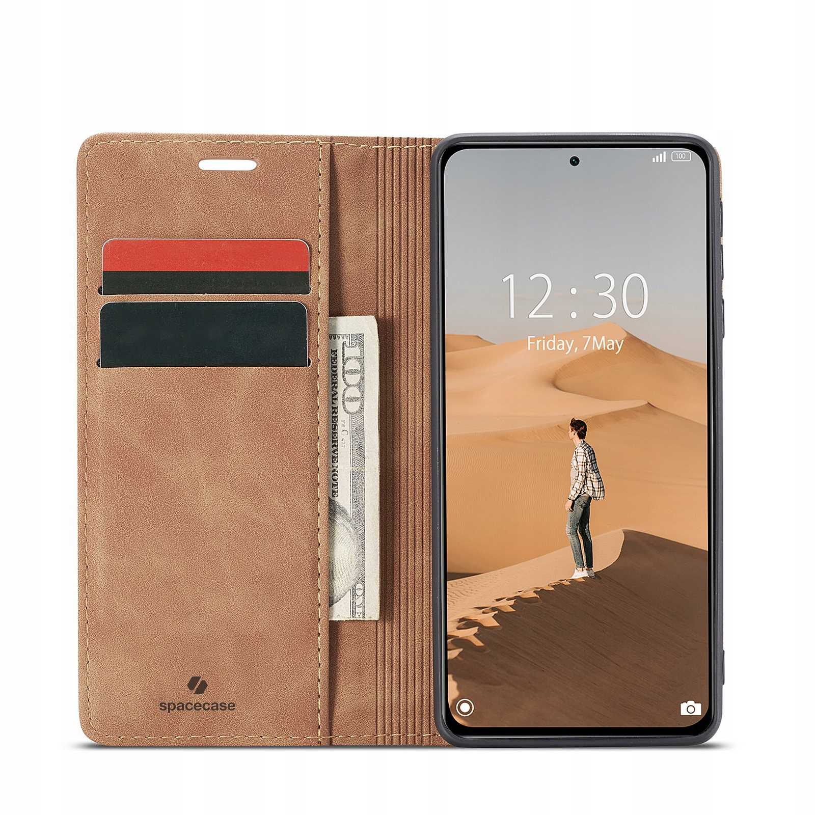 Spacecase Wallet Poco F3 / Mi 11I Light Brown