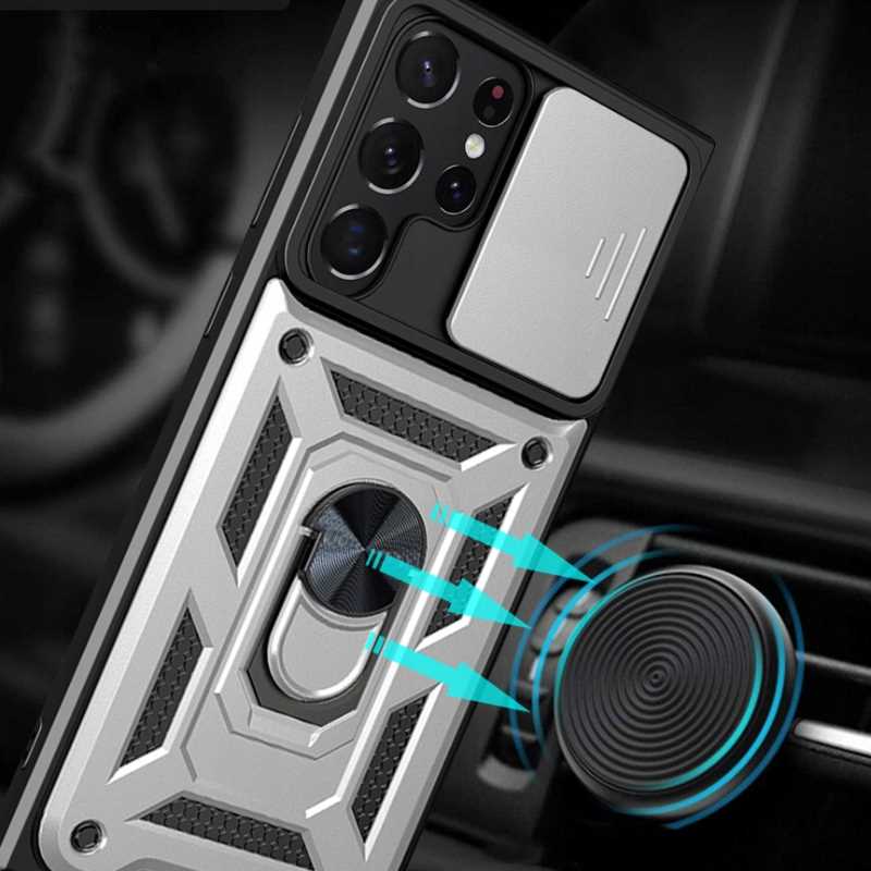 Spacecase Camring Galaxy S22 Ultra Silver