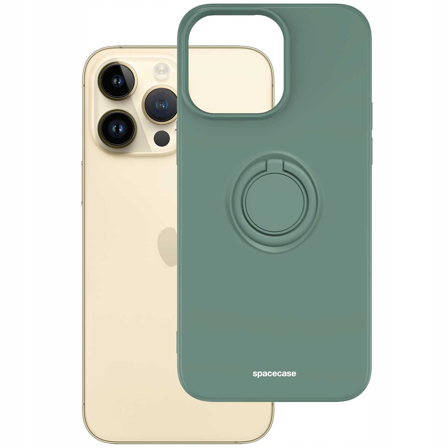 Spacecase Silicone Ring iPhone 14 Pro Max dark green