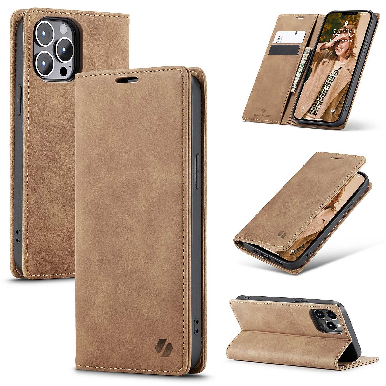 Spacecase Wallet Iphone 13 Pro Light Brown
