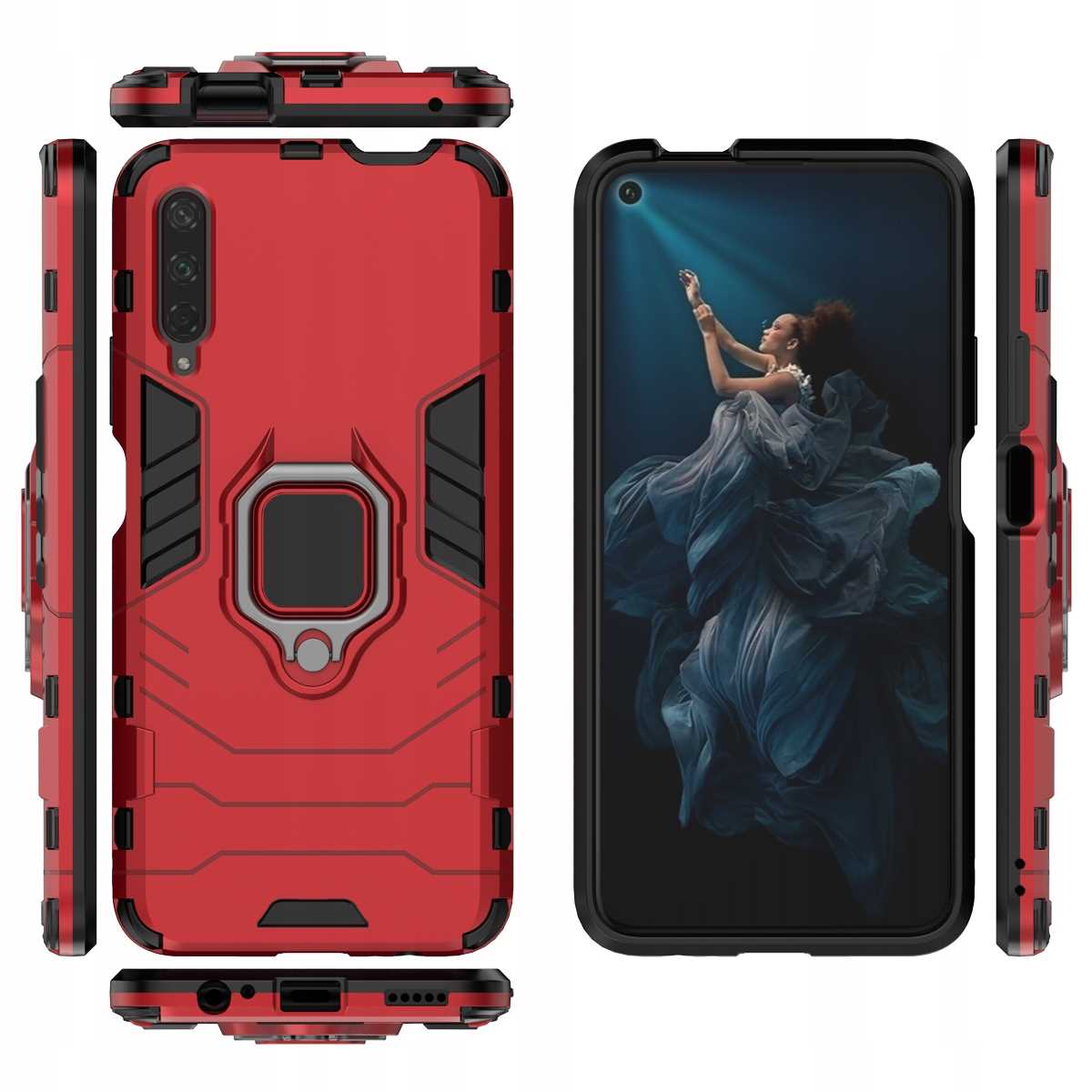 Spacecase X-Ring Honor 9X / P Smart Pro czerwony