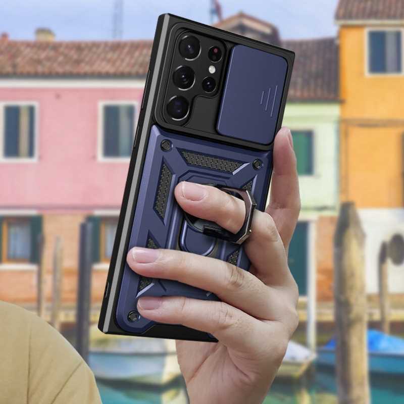 Spacecase Camring Galaxy S22 Ultra blue