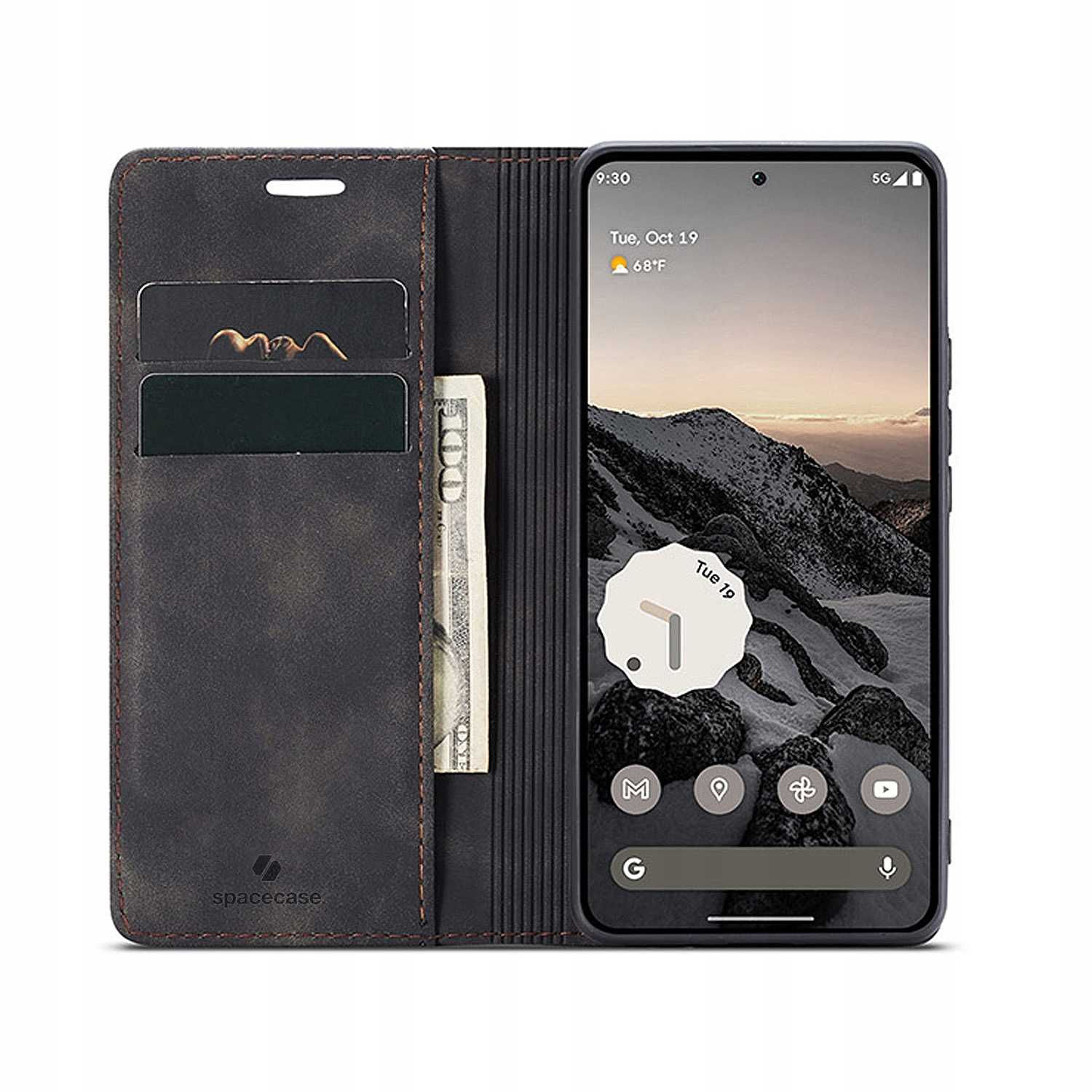 Spacecase Wallet Google Pixel 9A black