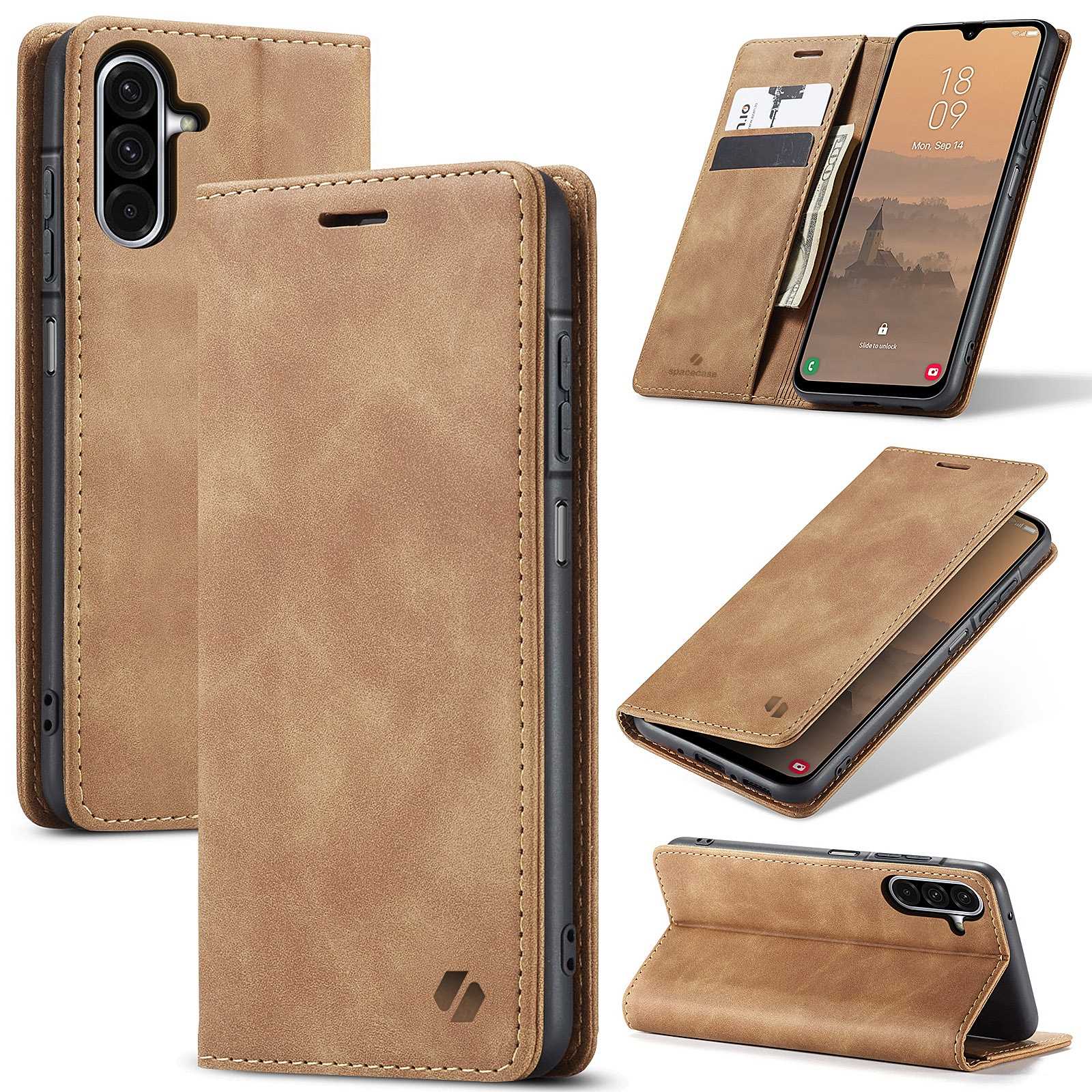 Spacecase Wallet Galaxy A26 light brown