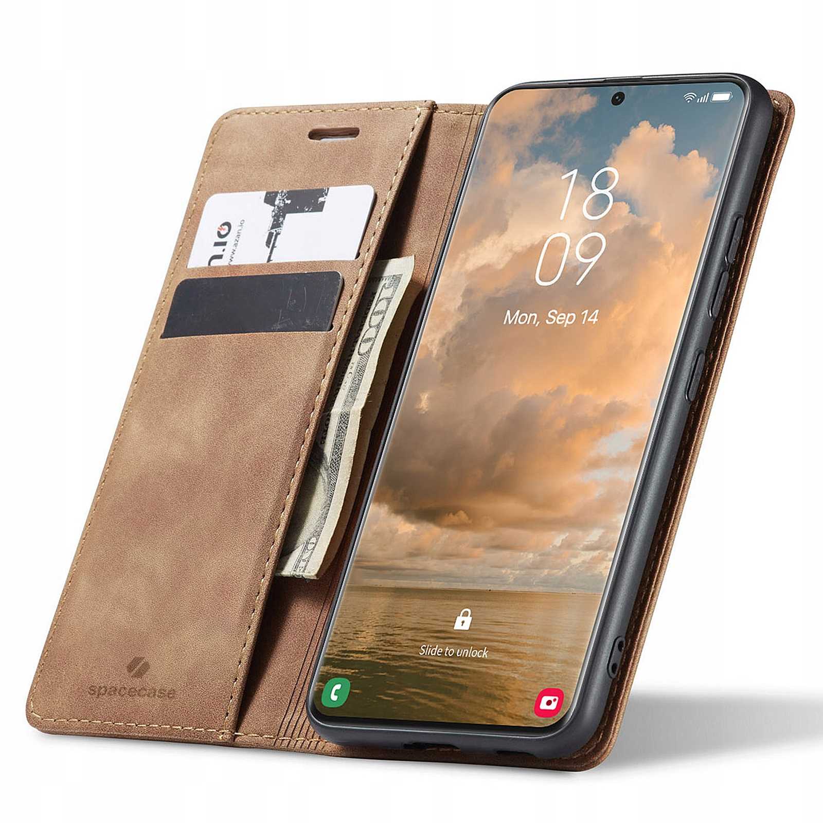 Spacecase Wallet Galaxy S21 Ultra light brown