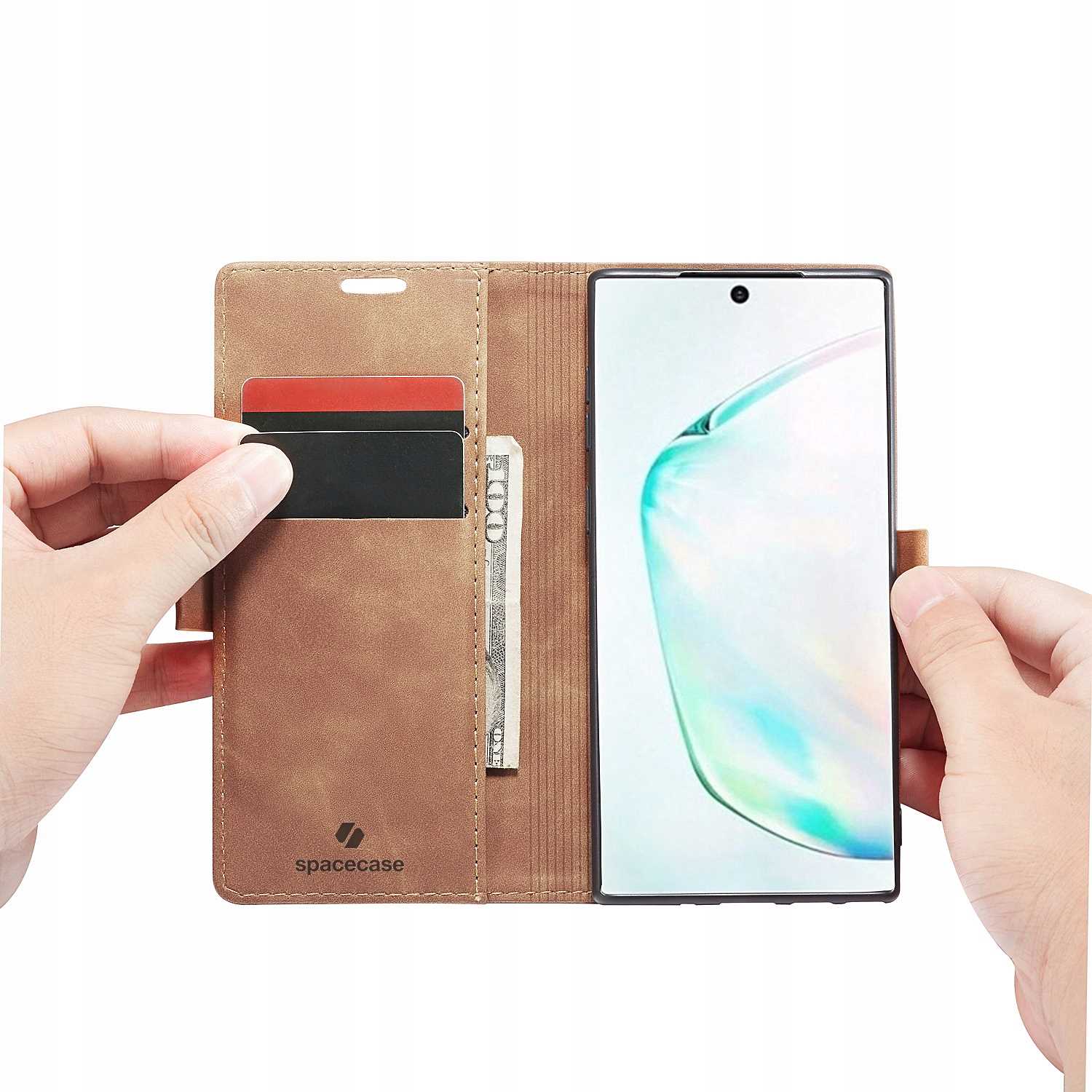 Spacecase Wallet Galaxy Note 10 light brown