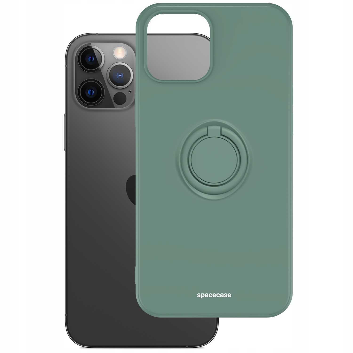Spacecase Silicone Ring iPhone 12 Pro Max dark green