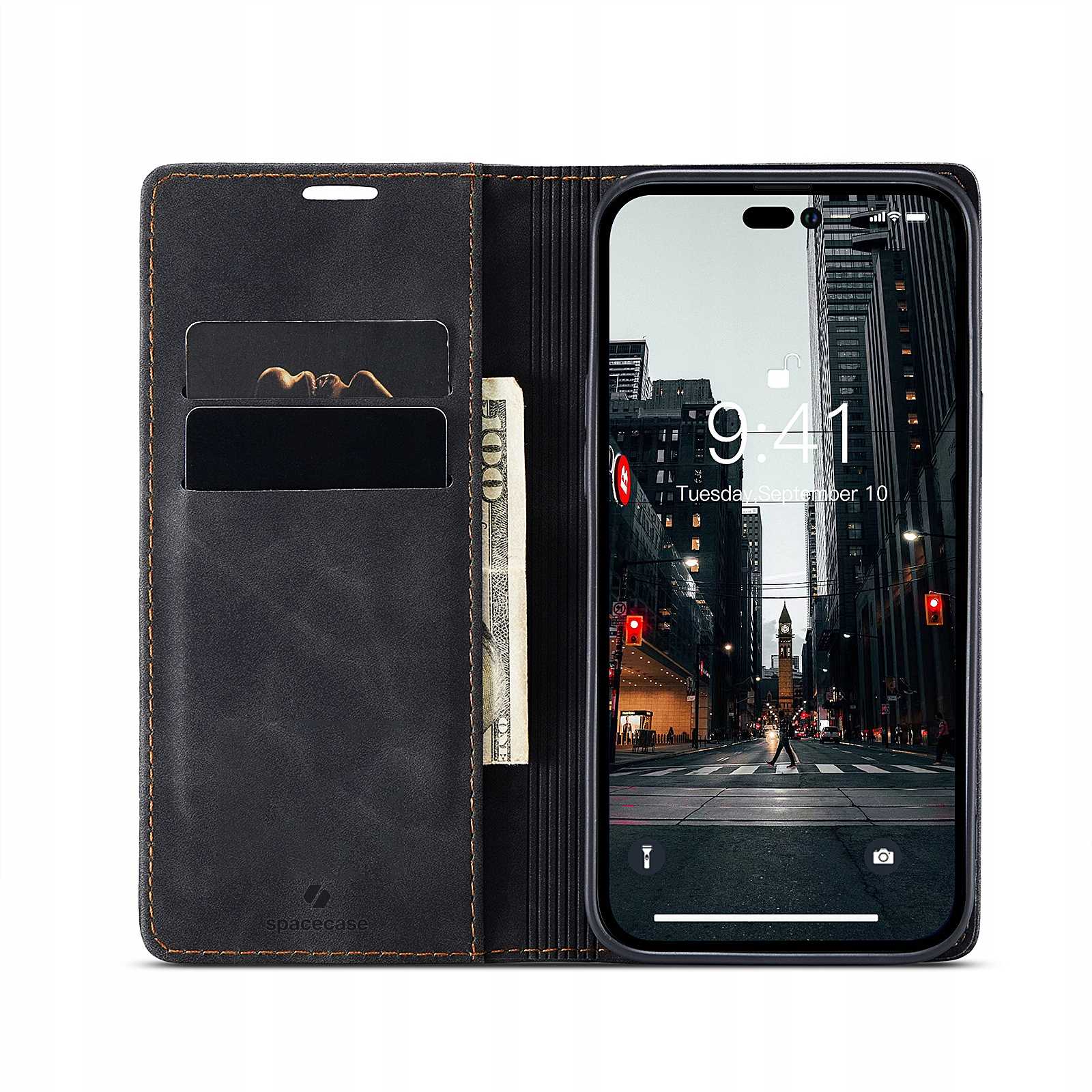 Spacecase Wallet Iphone 14 Pro Black