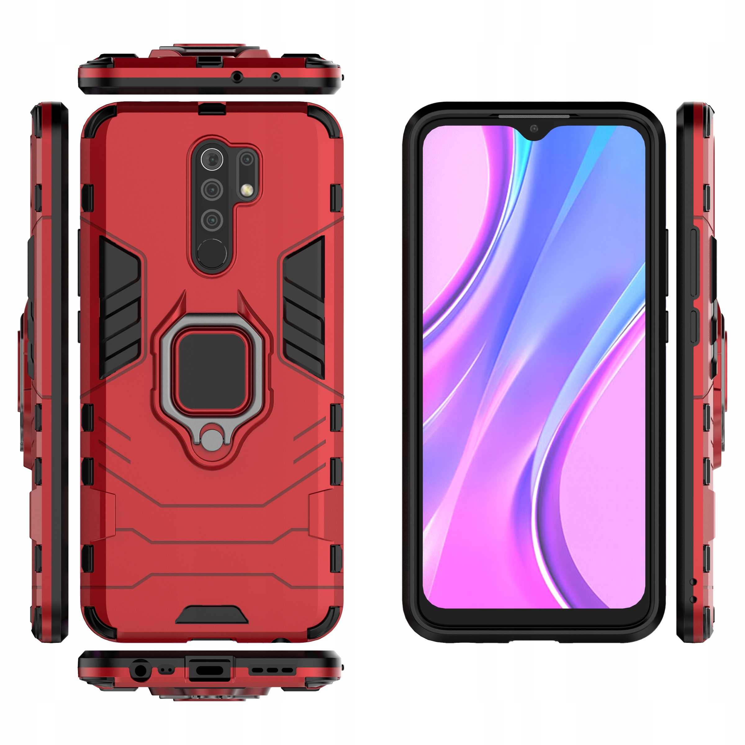 Spacecase X-Ring Redmi 9 Czerwony